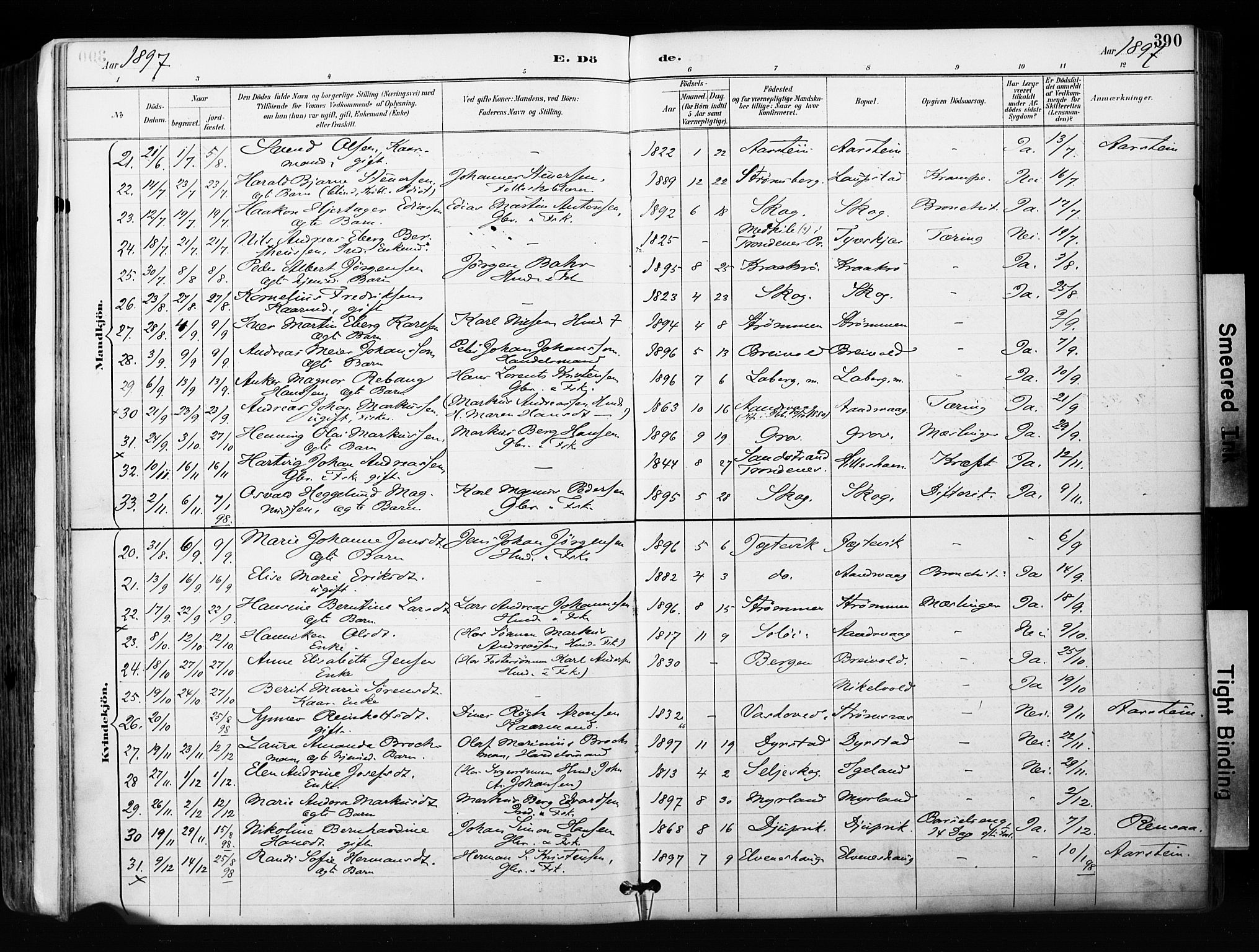 Ibestad sokneprestembete, SATØ/S-0077/H/Ha/Haa/L0012kirke: Parish register (official) no. 12, 1890-1900, p. 390