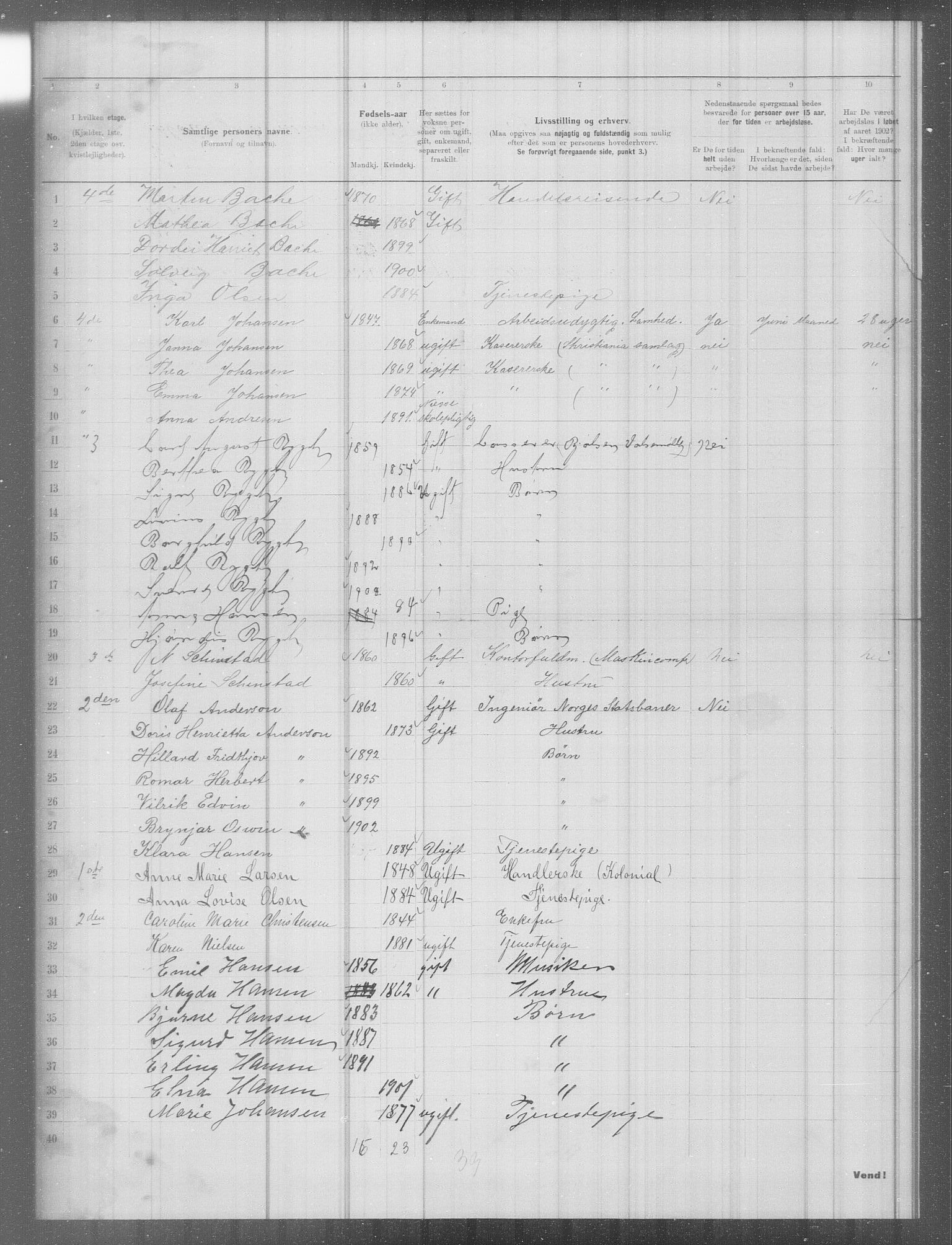 OBA, Municipal Census 1902 for Kristiania, 1902, p. 5467