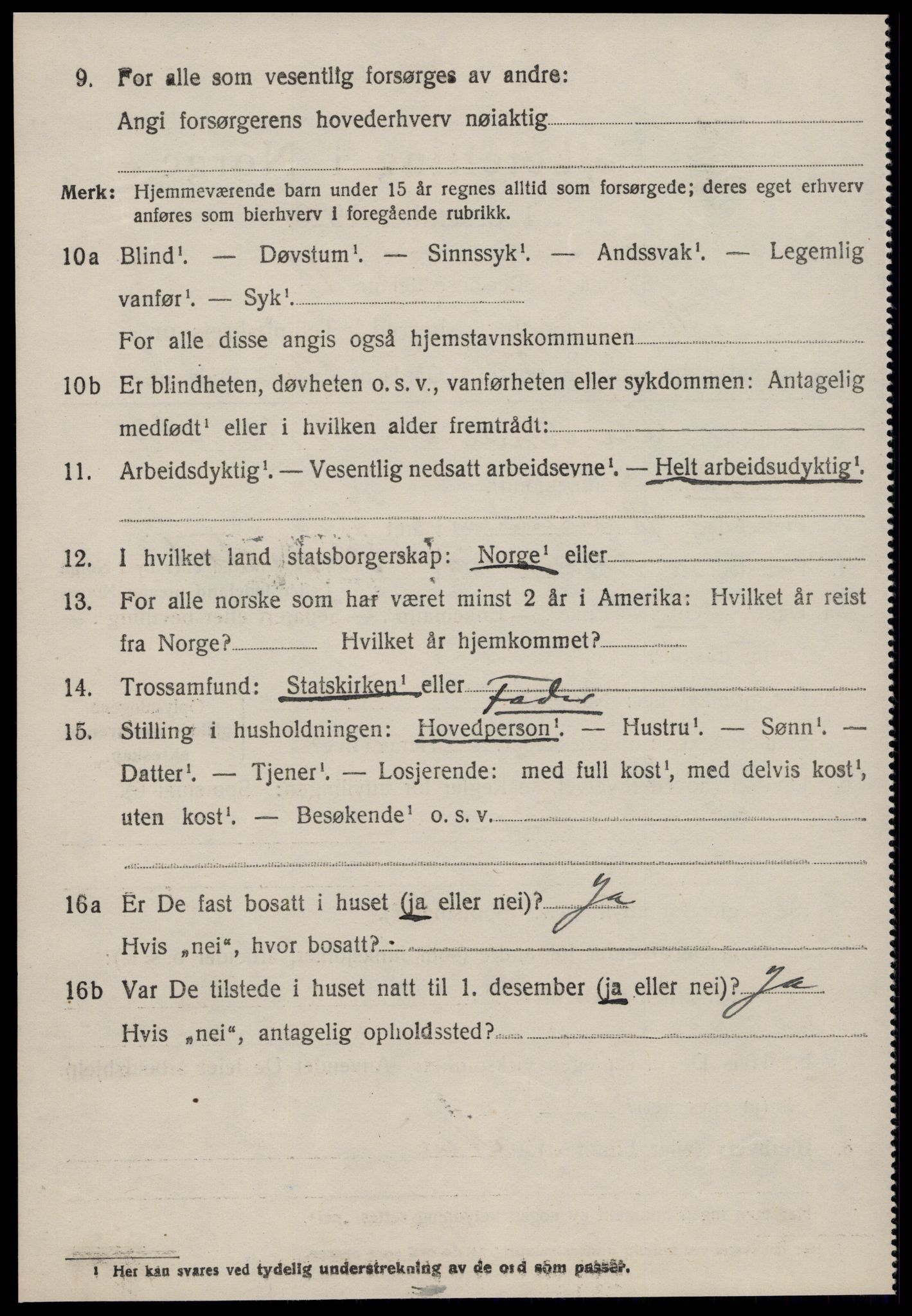 SAT, 1920 census for Kornstad, 1920, p. 4212