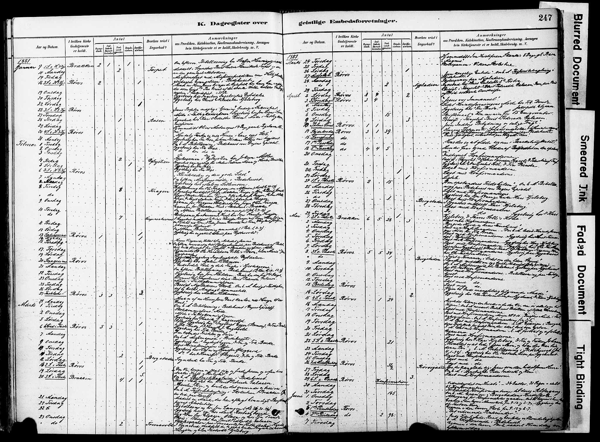 Ministerialprotokoller, klokkerbøker og fødselsregistre - Sør-Trøndelag, SAT/A-1456/681/L0933: Parish register (official) no. 681A11, 1879-1890, p. 247
