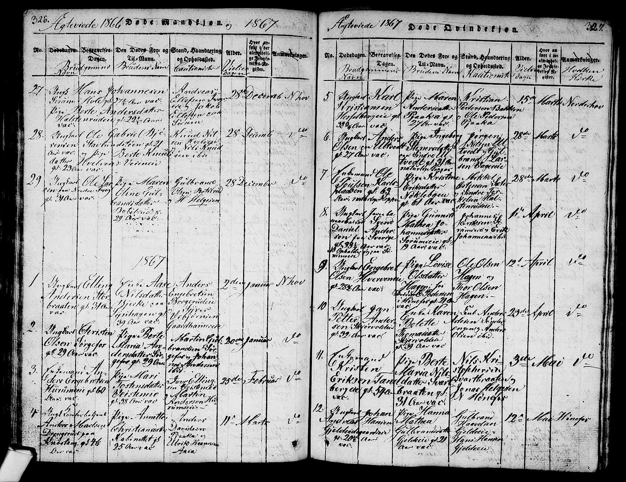 Norderhov kirkebøker, SAKO/A-237/G/Ga/L0003: Parish register (copy) no. I 3 /1, 1814-1876, p. 326-327
