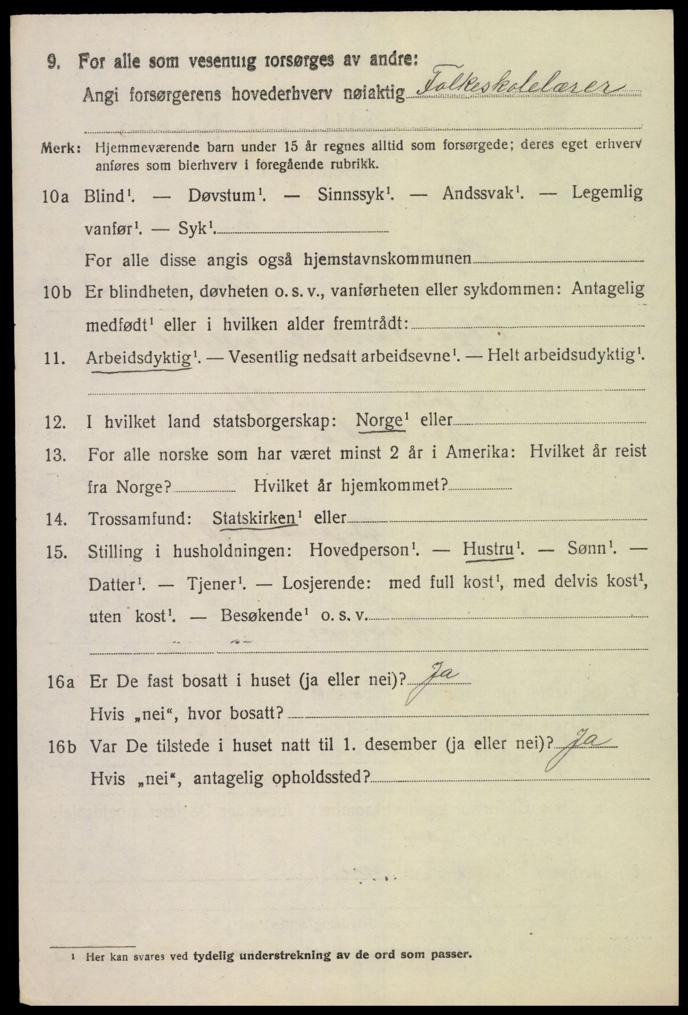 SAK, 1920 census for Søgne, 1920, p. 1876
