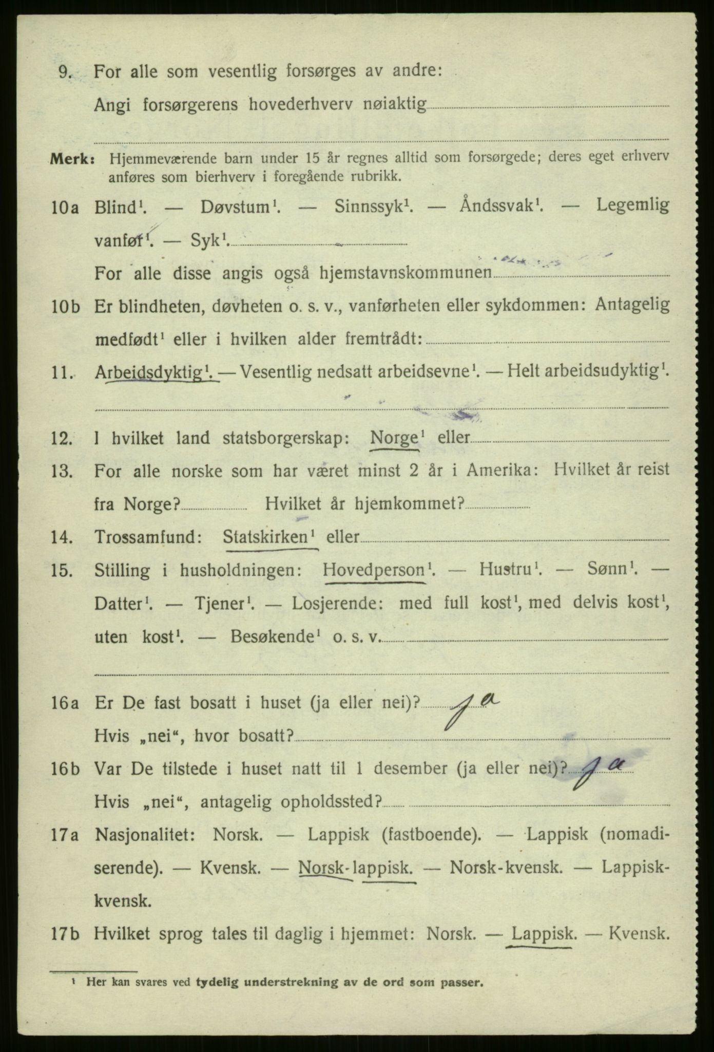 SATØ, 1920 census for Kvænangen, 1920, p. 611