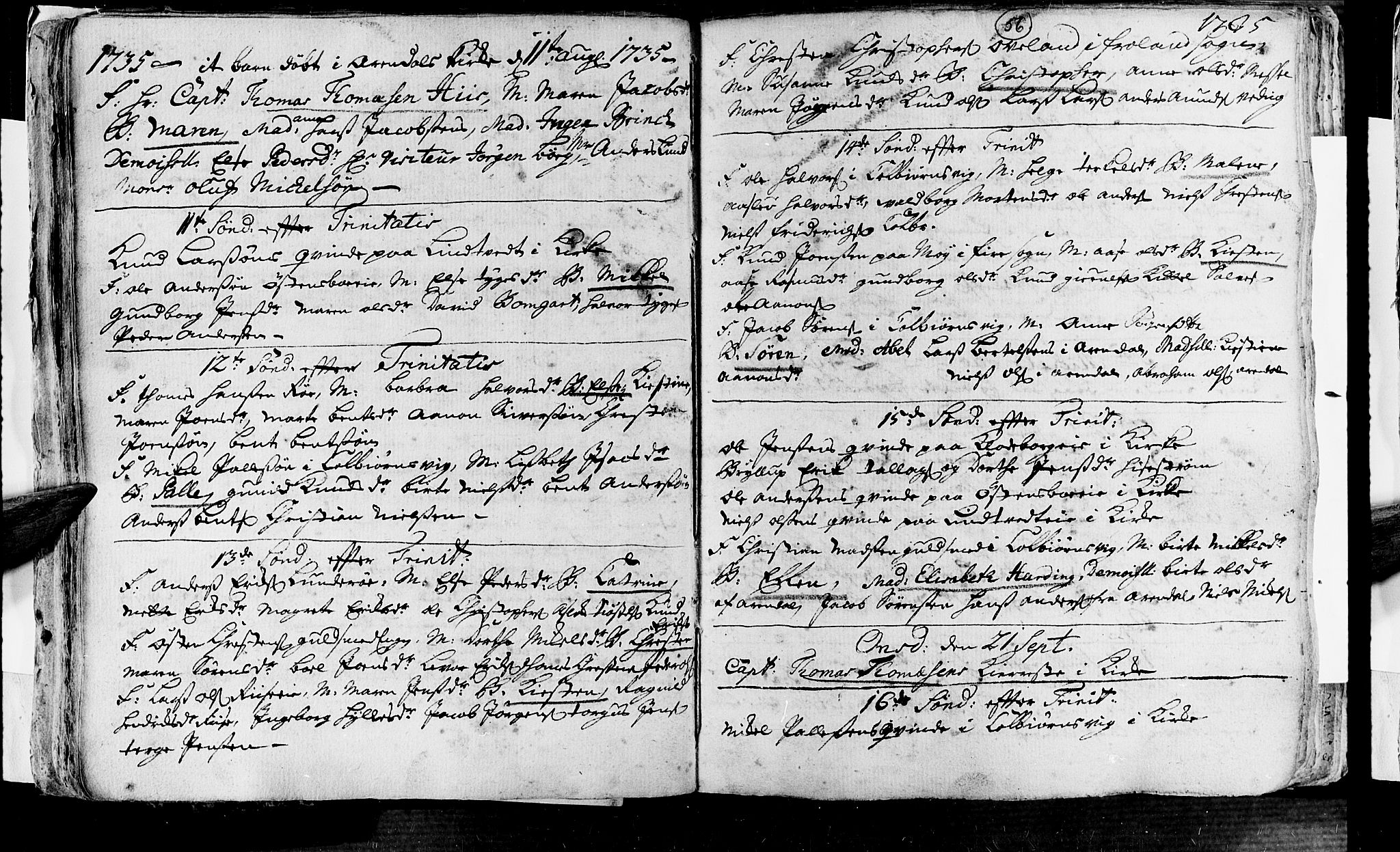 Øyestad sokneprestkontor, AV/SAK-1111-0049/F/Fa/L0004: Parish register (official) no. A 4, 1730-1750, p. 56