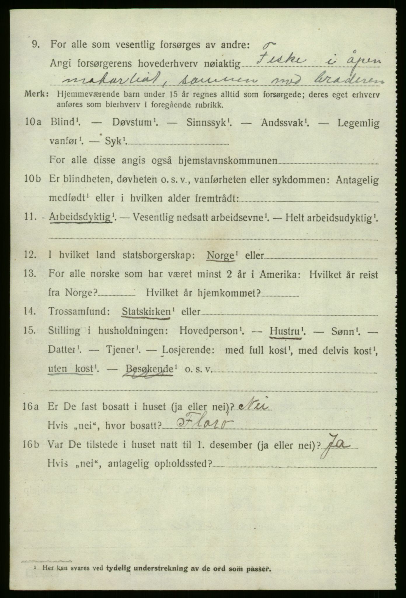 SAB, 1920 census for Kinn, 1920, p. 5116