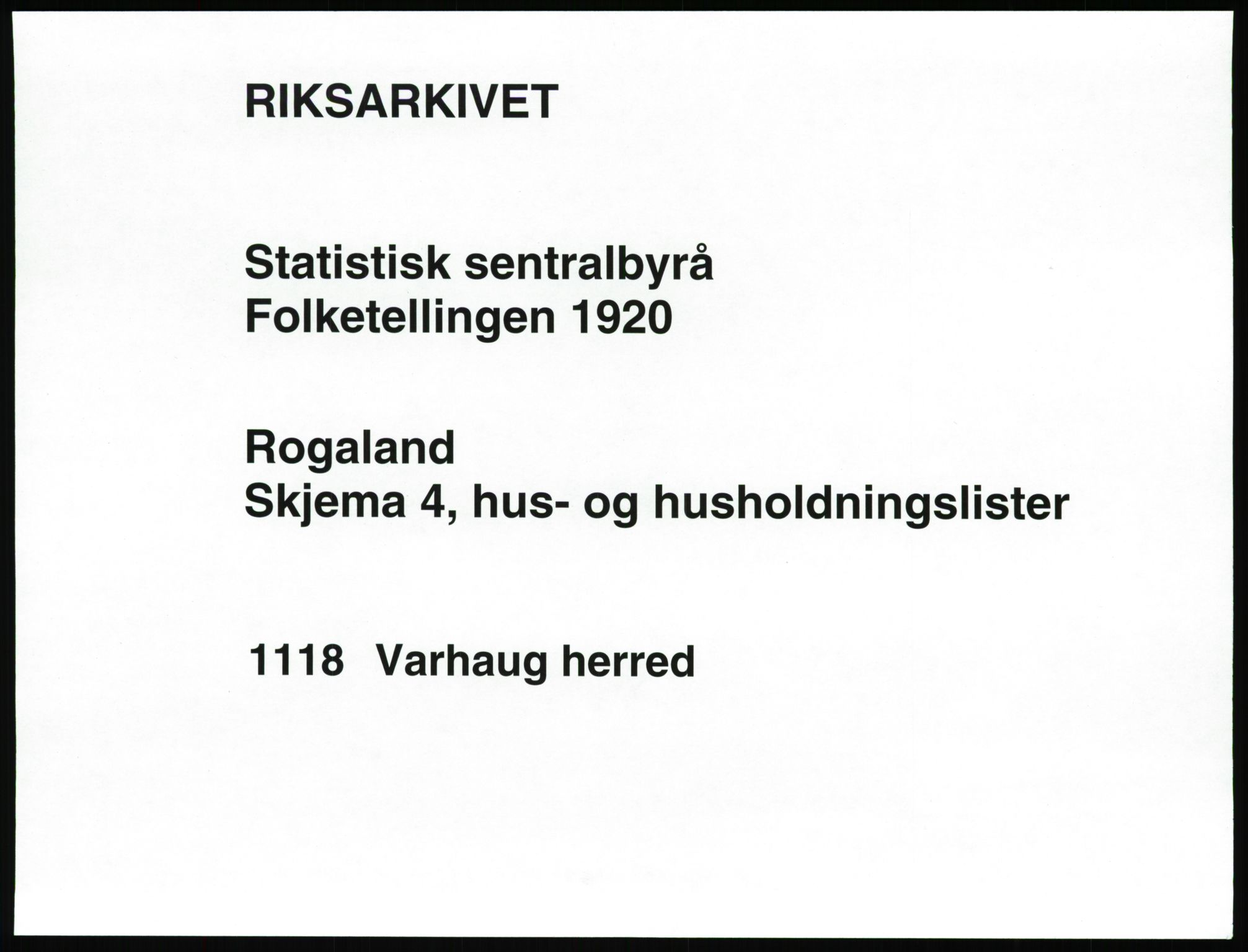 SAST, 1920 census for Varhaug, 1920, p. 25