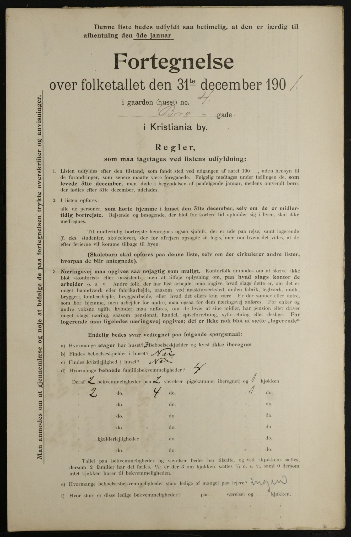 OBA, Municipal Census 1901 for Kristiania, 1901, p. 1633