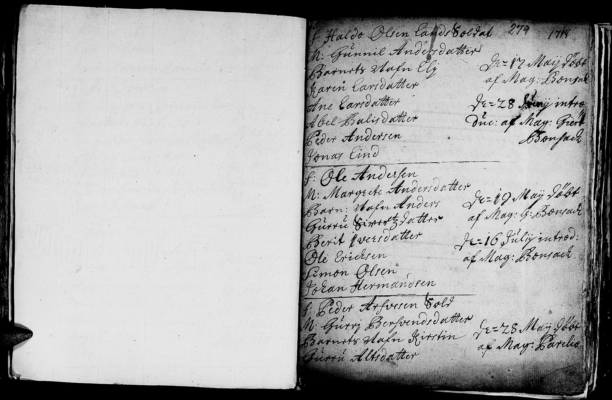 Ministerialprotokoller, klokkerbøker og fødselsregistre - Sør-Trøndelag, AV/SAT-A-1456/601/L0035: Parish register (official) no. 601A03, 1713-1728, p. 279