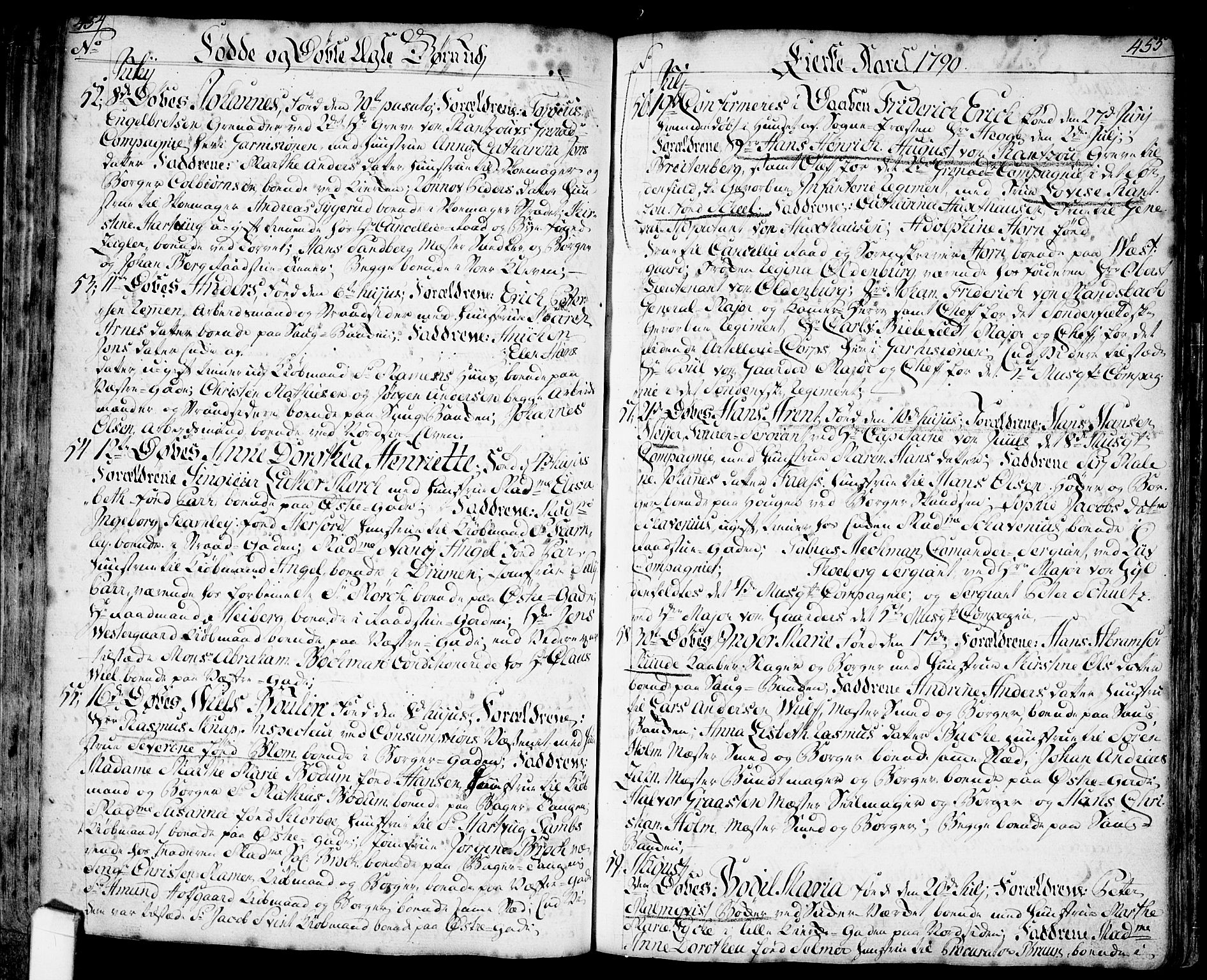 Halden prestekontor Kirkebøker, SAO/A-10909/F/Fa/L0001: Parish register (official) no. I 1, 1758-1791, p. 454-455