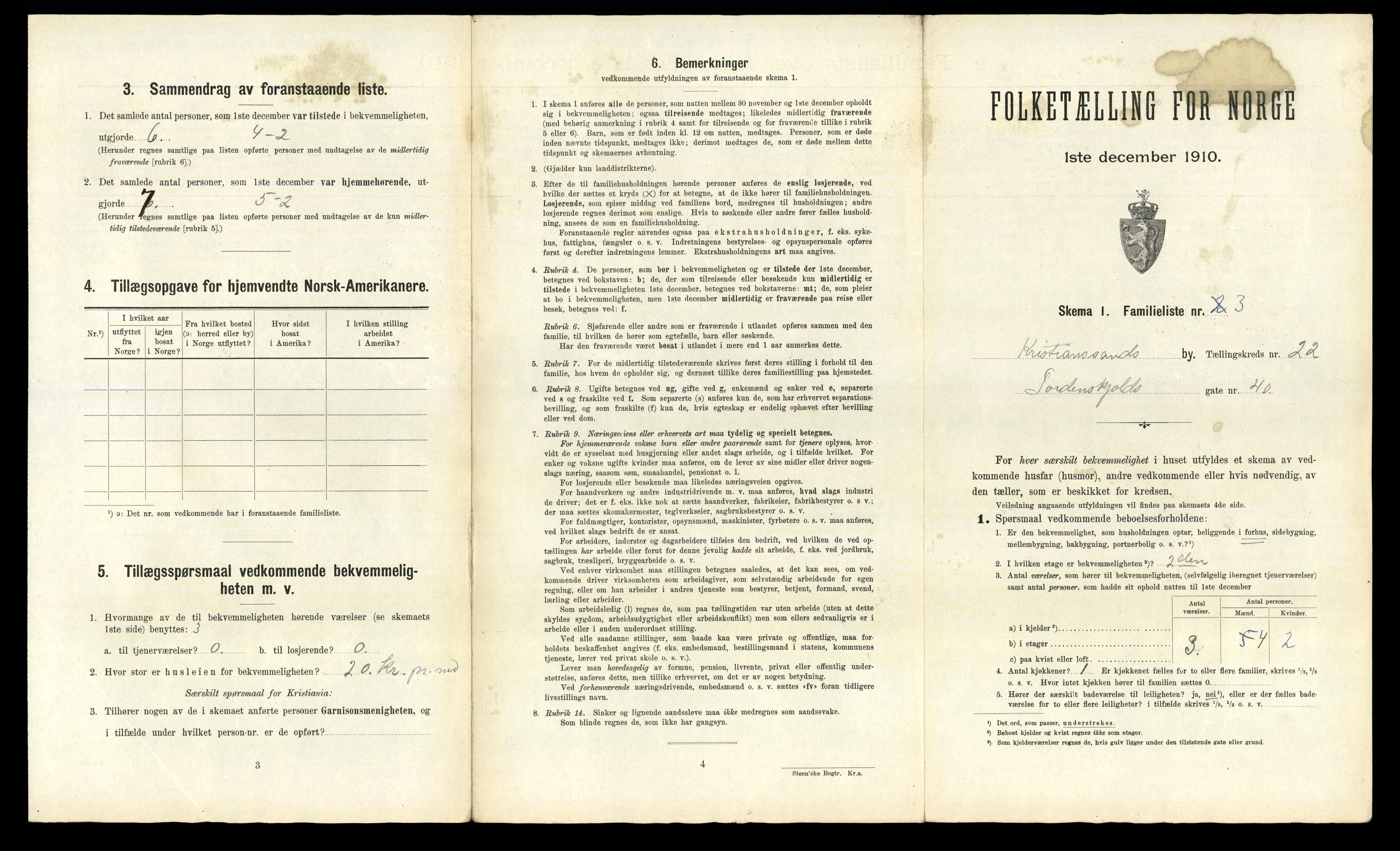 RA, 1910 census for Kristiansand, 1910, p. 5884