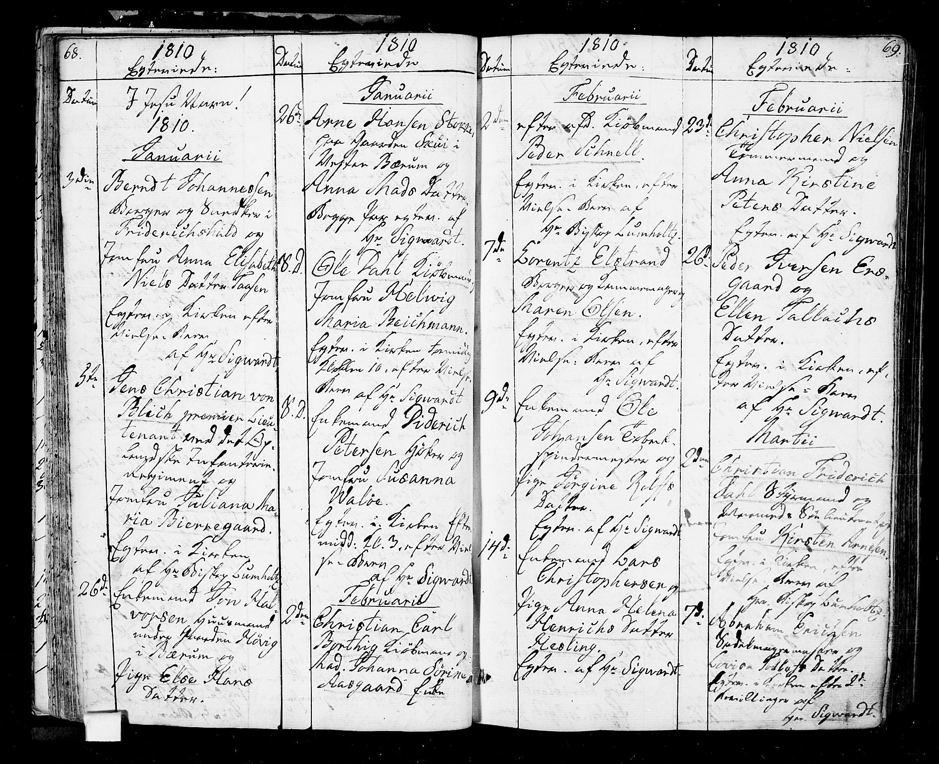Oslo domkirke Kirkebøker, SAO/A-10752/F/Fa/L0006: Parish register (official) no. 6, 1807-1817, p. 68-69
