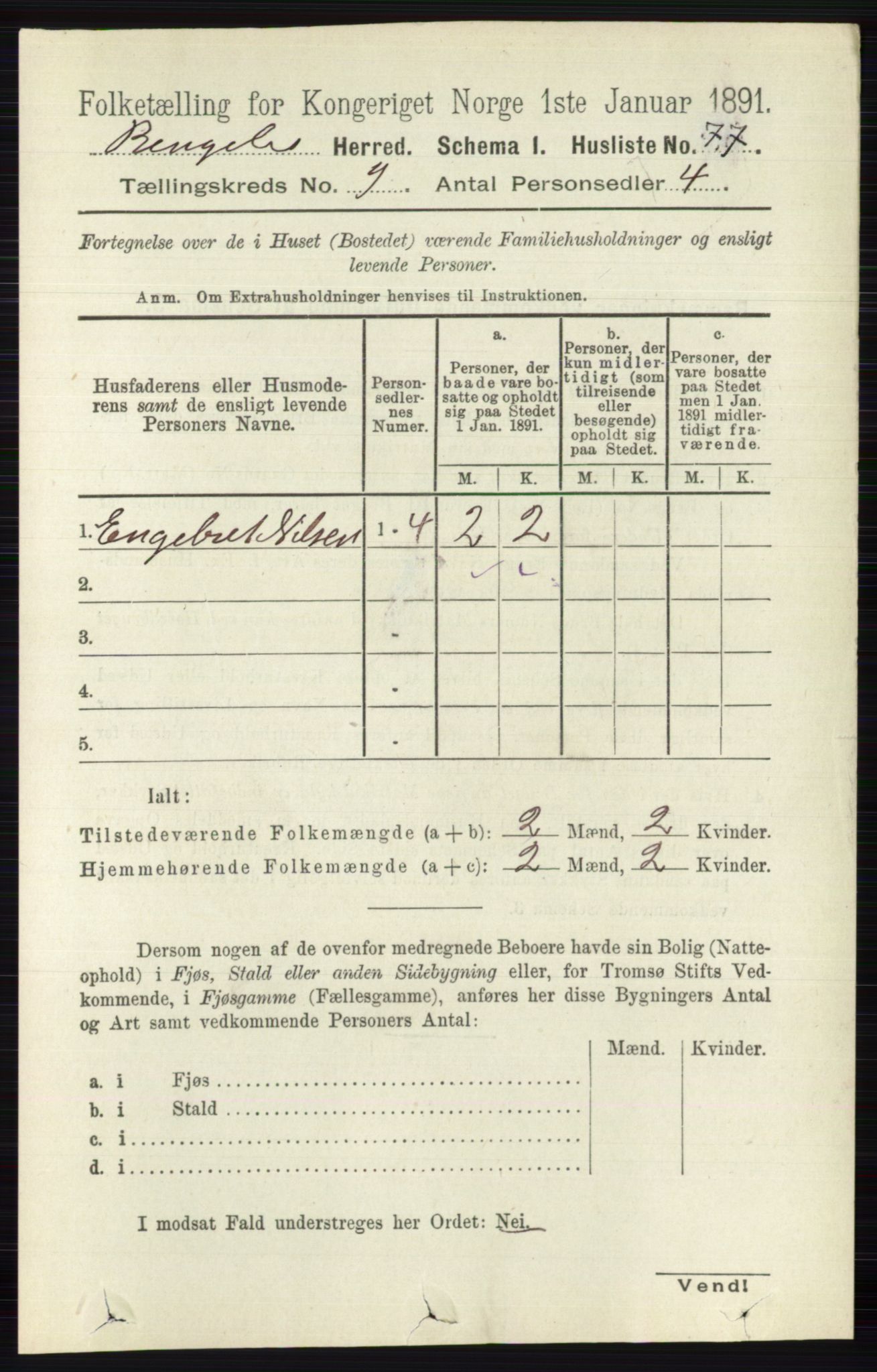 RA, 1891 census for 0520 Ringebu, 1891, p. 4239