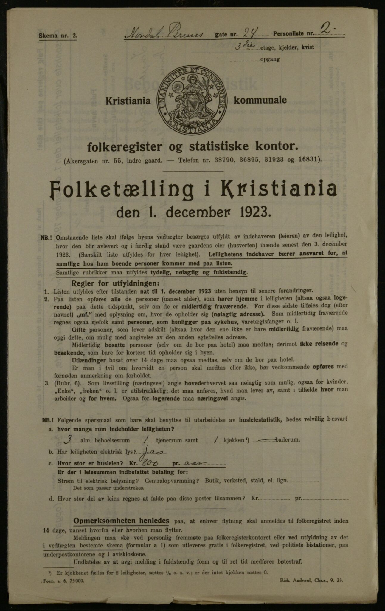 OBA, Municipal Census 1923 for Kristiania, 1923, p. 79638