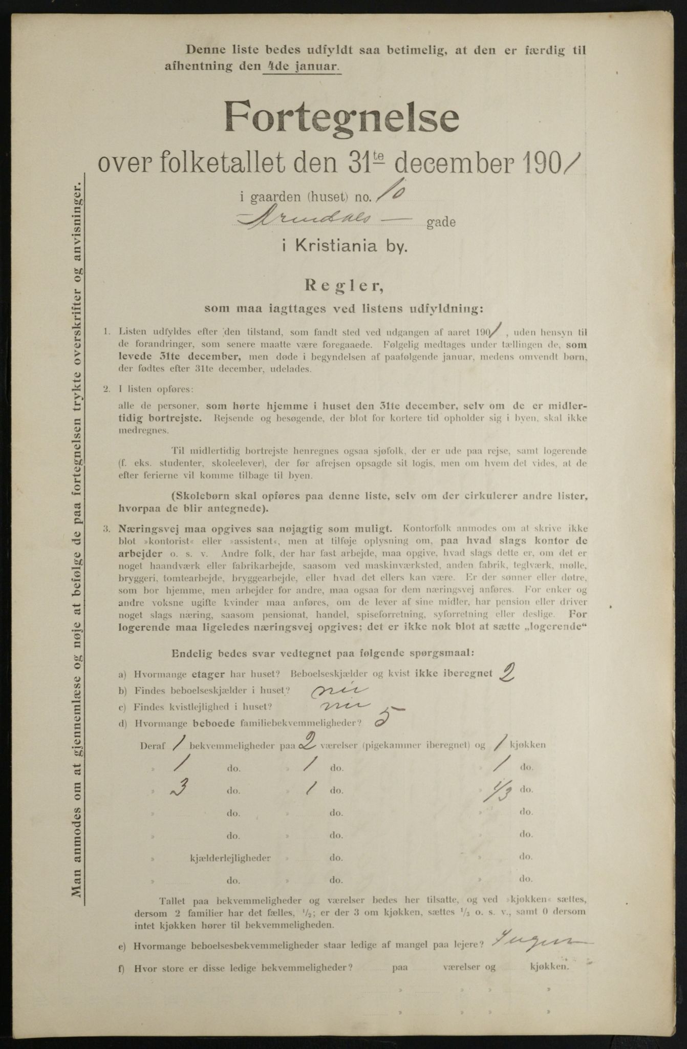 OBA, Municipal Census 1901 for Kristiania, 1901, p. 412