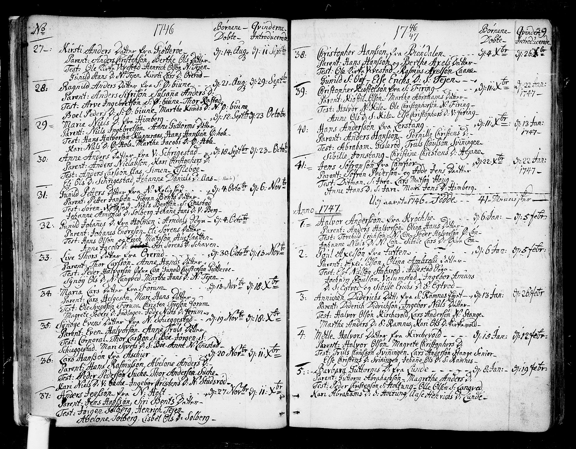 Ramnes kirkebøker, SAKO/A-314/F/Fa/L0001: Parish register (official) no. I 1, 1732-1774, p. 29