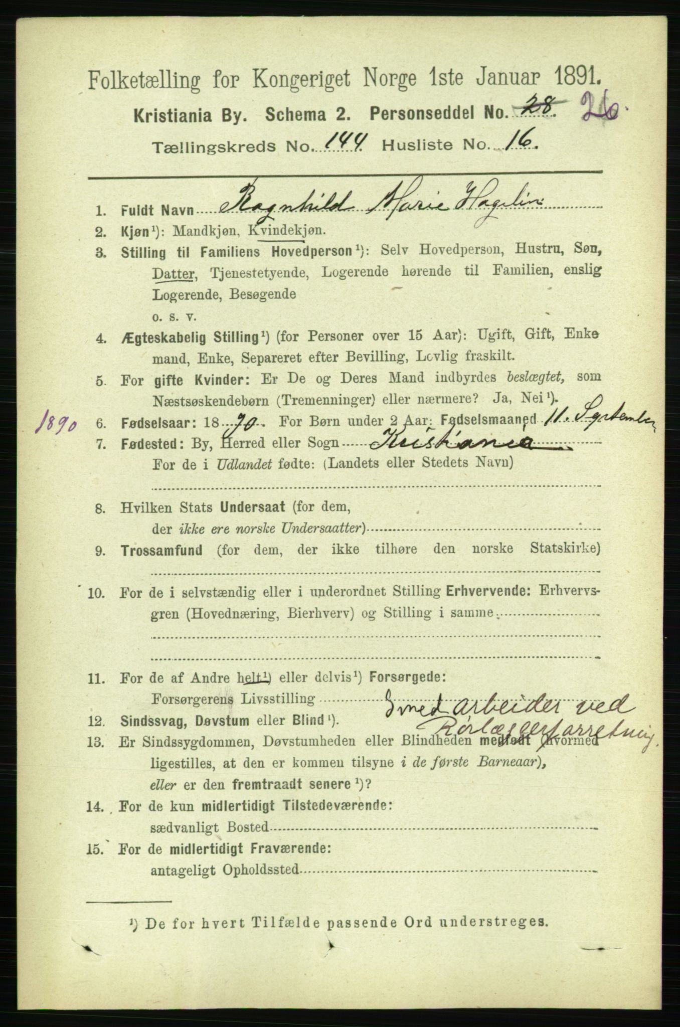 RA, 1891 census for 0301 Kristiania, 1891, p. 79301