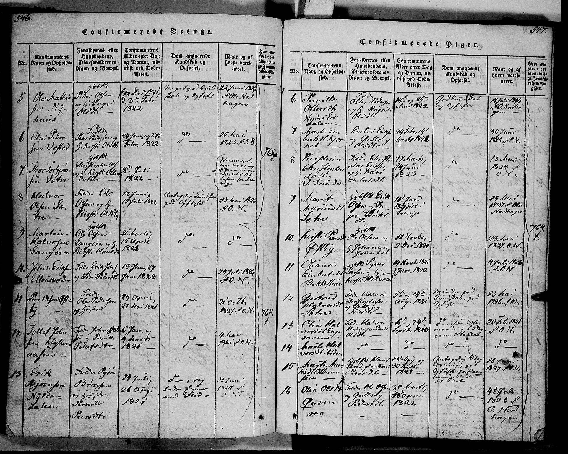 Trysil prestekontor, SAH/PREST-046/H/Ha/Haa/L0003: Parish register (official) no. 3 /1, 1814-1841, p. 546-547