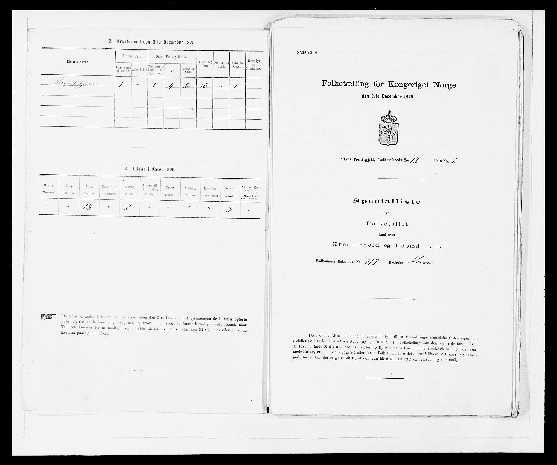 SAB, 1875 Census for 1448P Stryn, 1875, p. 707