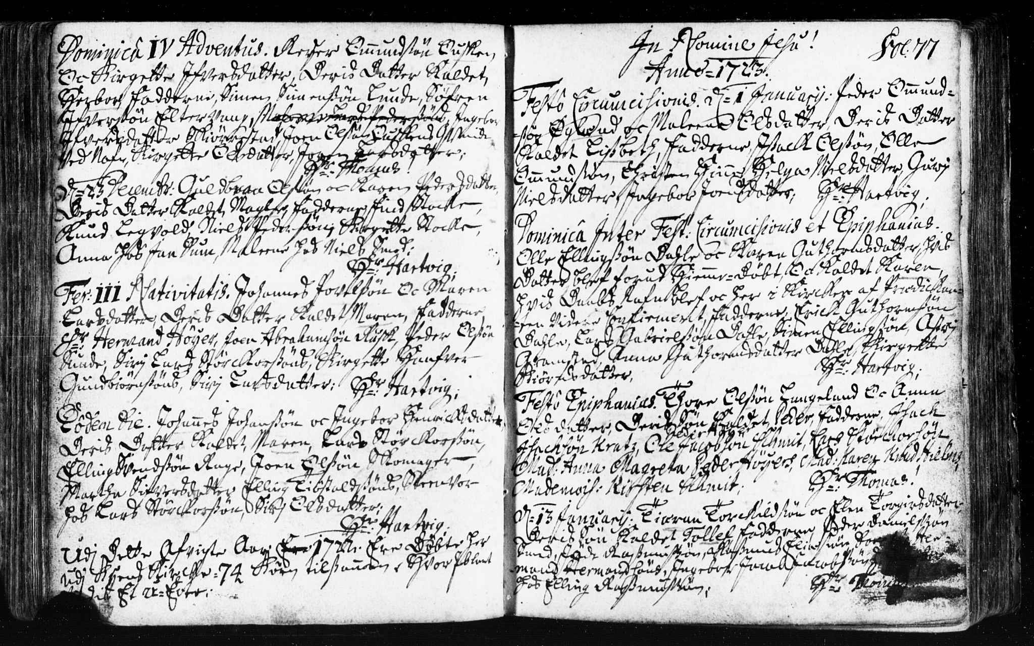 Domkirken sokneprestkontor, SAST/A-101812/001/30/30BB/L0002: Parish register (copy) no. B 2, 1714-1733, p. 77