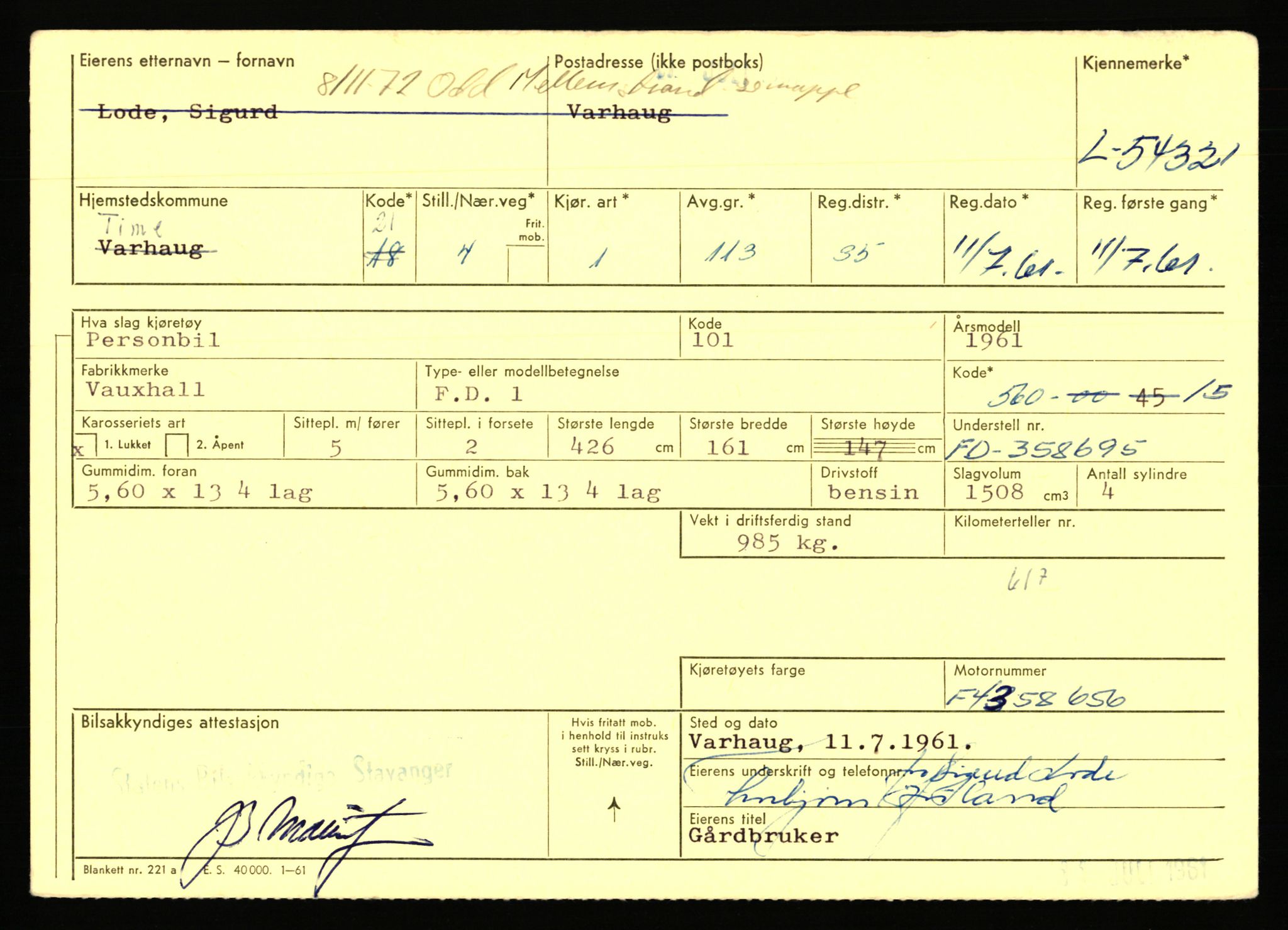 Stavanger trafikkstasjon, AV/SAST-A-101942/0/F/L0054: L-54200 - L-55699, 1930-1971, p. 259