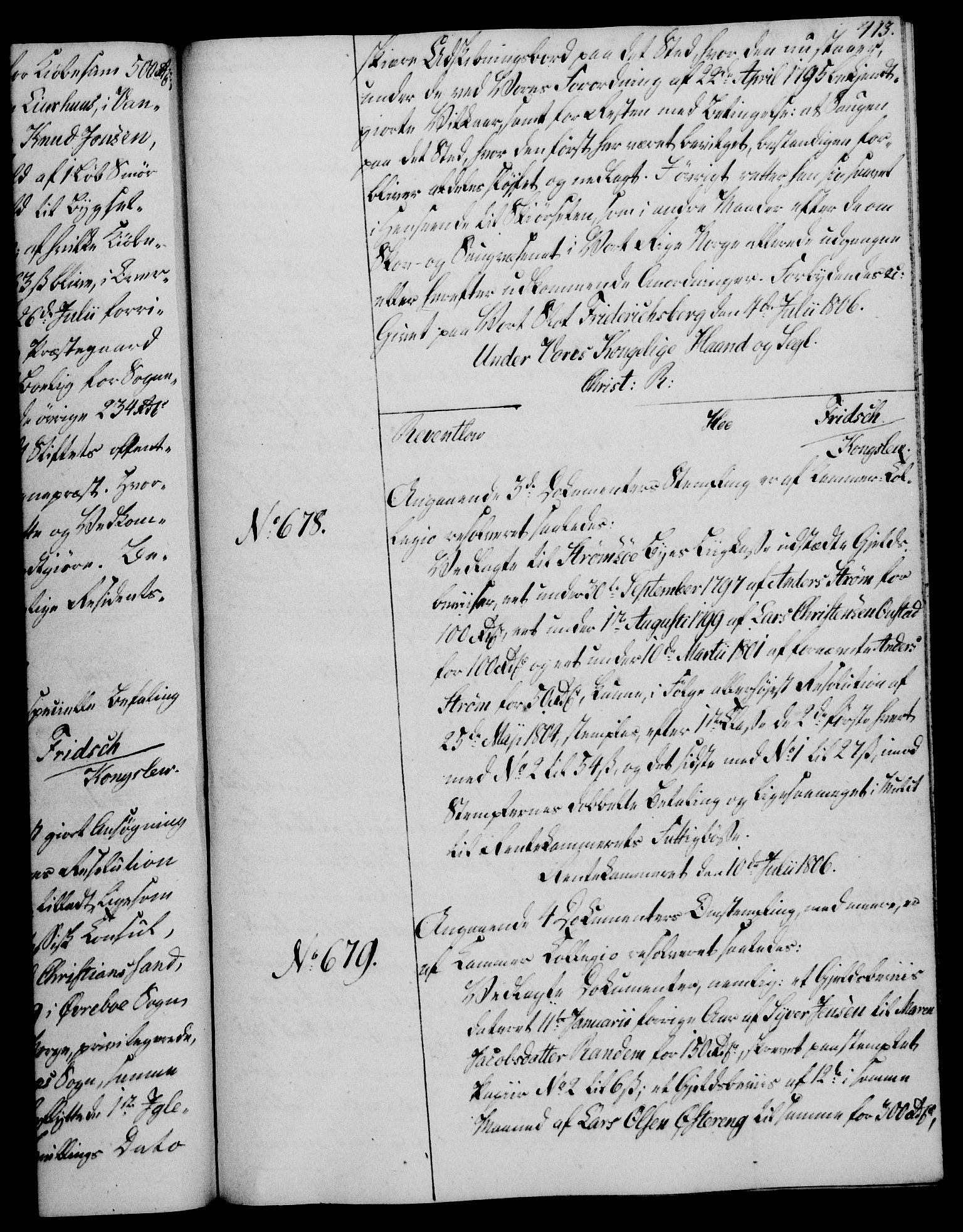 Rentekammeret, Kammerkanselliet, RA/EA-3111/G/Gg/Gga/L0018: Norsk ekspedisjonsprotokoll med register (merket RK 53.18), 1804-1806, p. 413