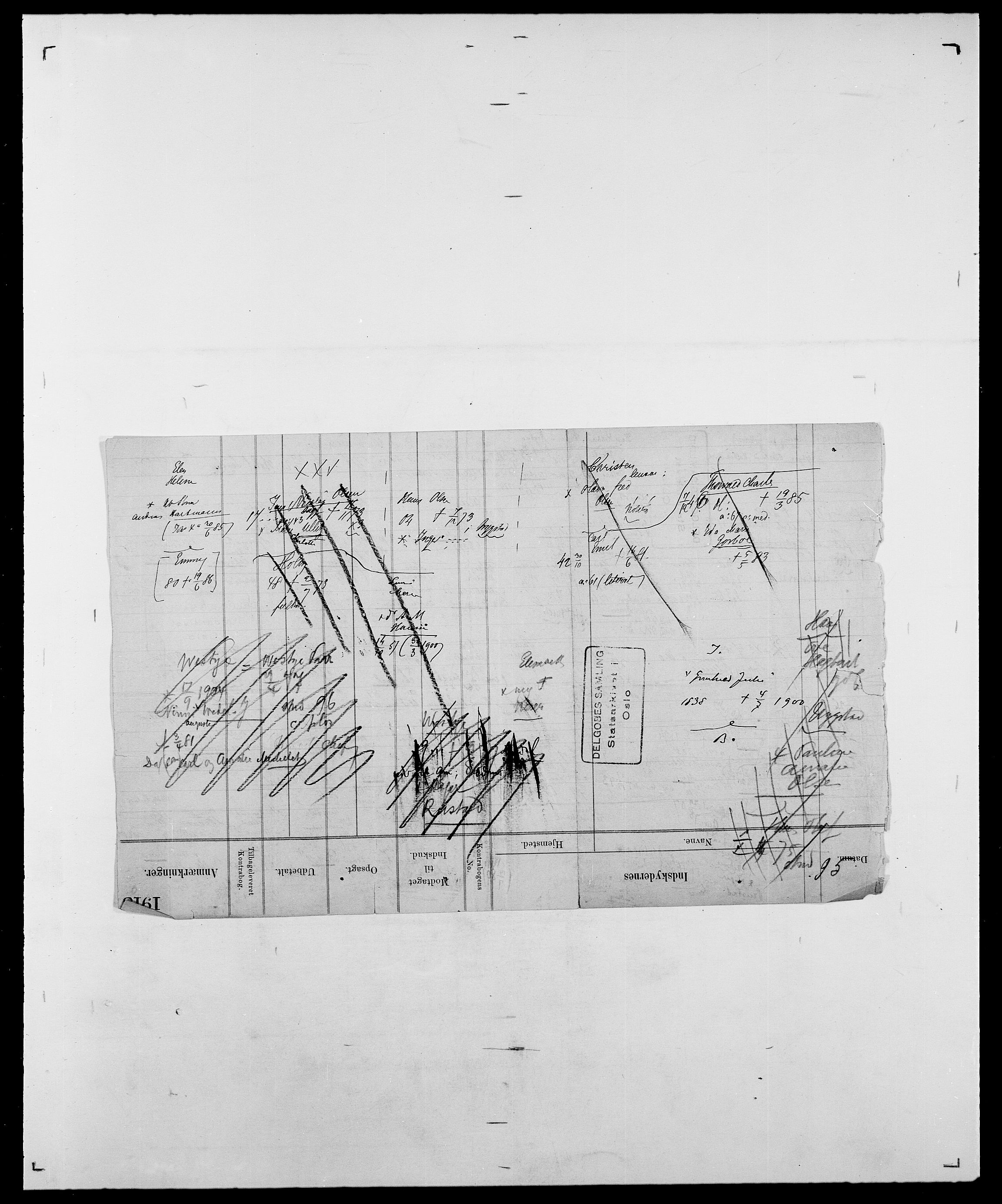 Delgobe, Charles Antoine - samling, AV/SAO-PAO-0038/D/Da/L0010: Dürendahl - Fagelund, p. 185