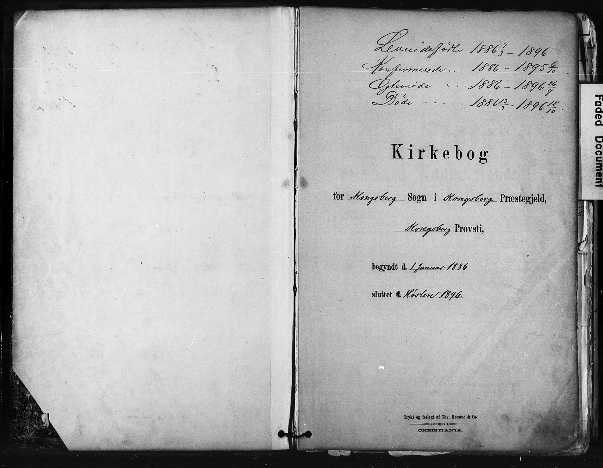 Kongsberg kirkebøker, SAKO/A-22/F/Fb/L0002: Parish register (official) no. II 2, 1886-1896