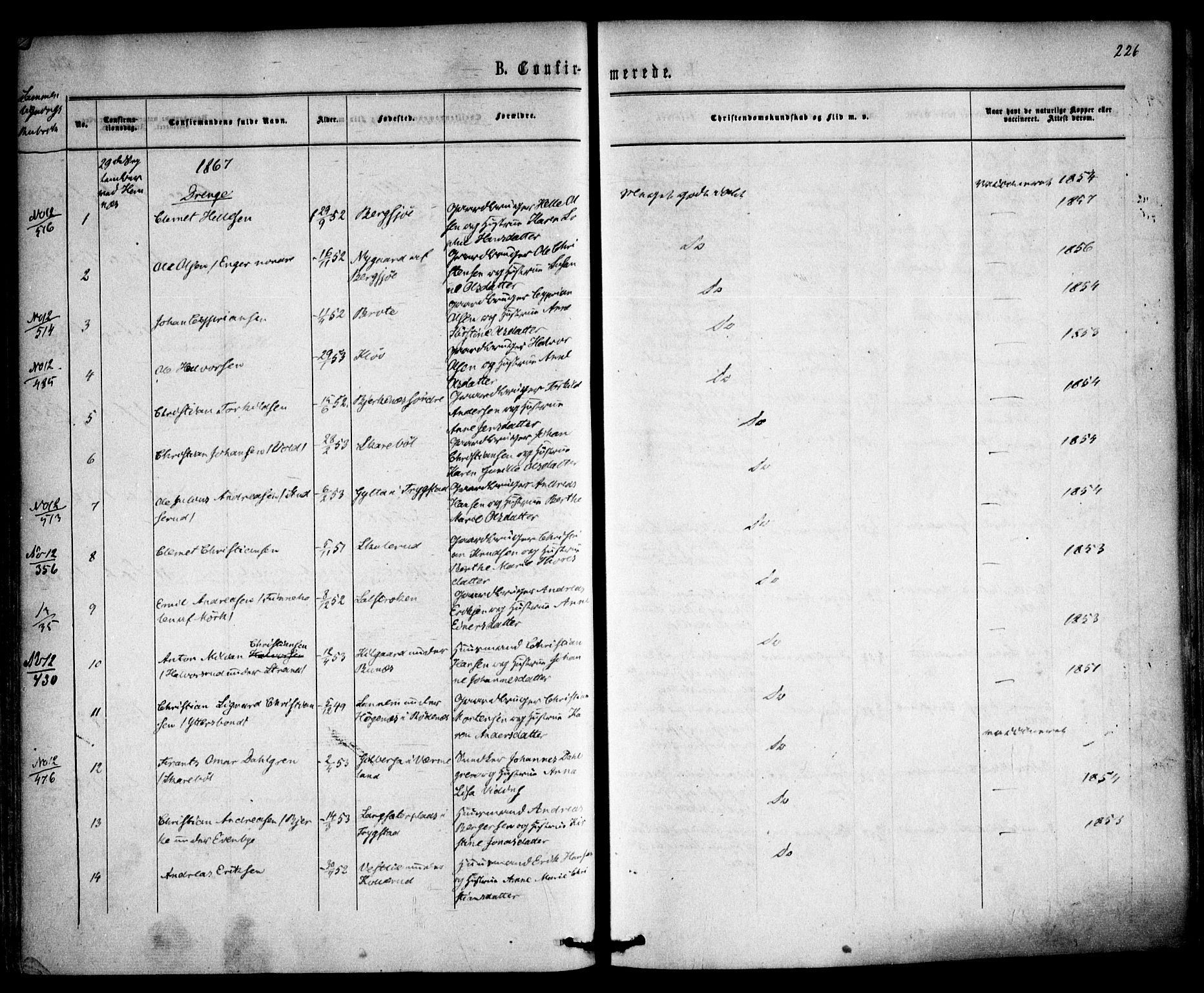 Høland prestekontor Kirkebøker, AV/SAO-A-10346a/F/Fa/L0011: Parish register (official) no. I 11, 1862-1869, p. 226