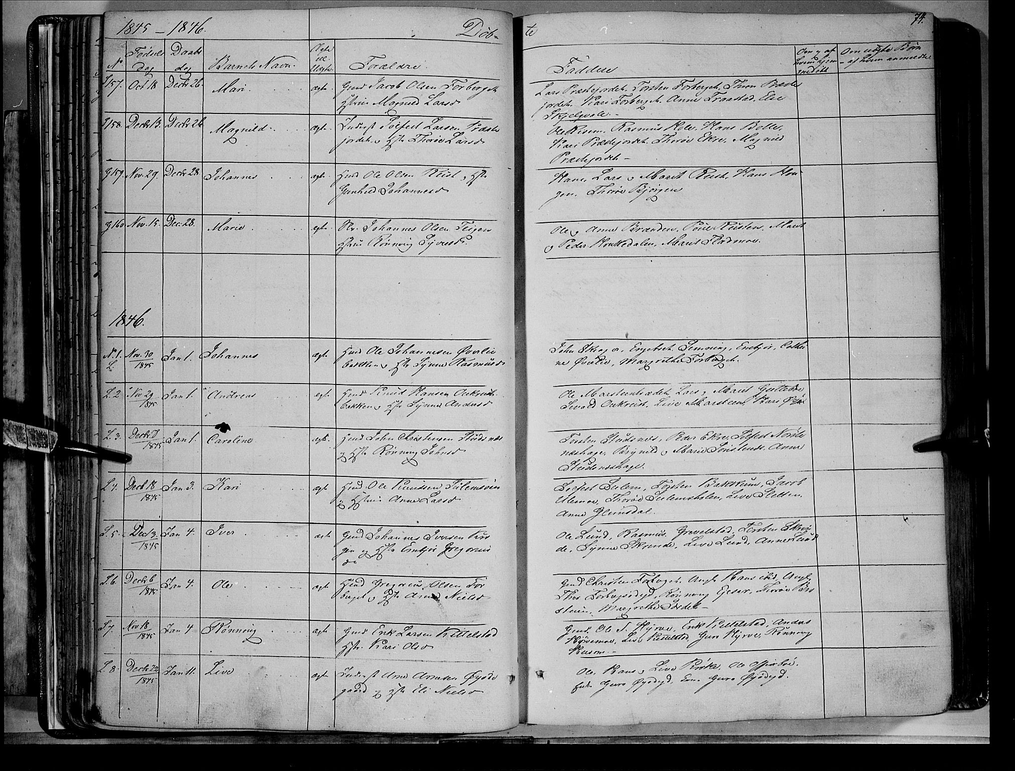 Lom prestekontor, SAH/PREST-070/K/L0006: Parish register (official) no. 6A, 1837-1863, p. 74