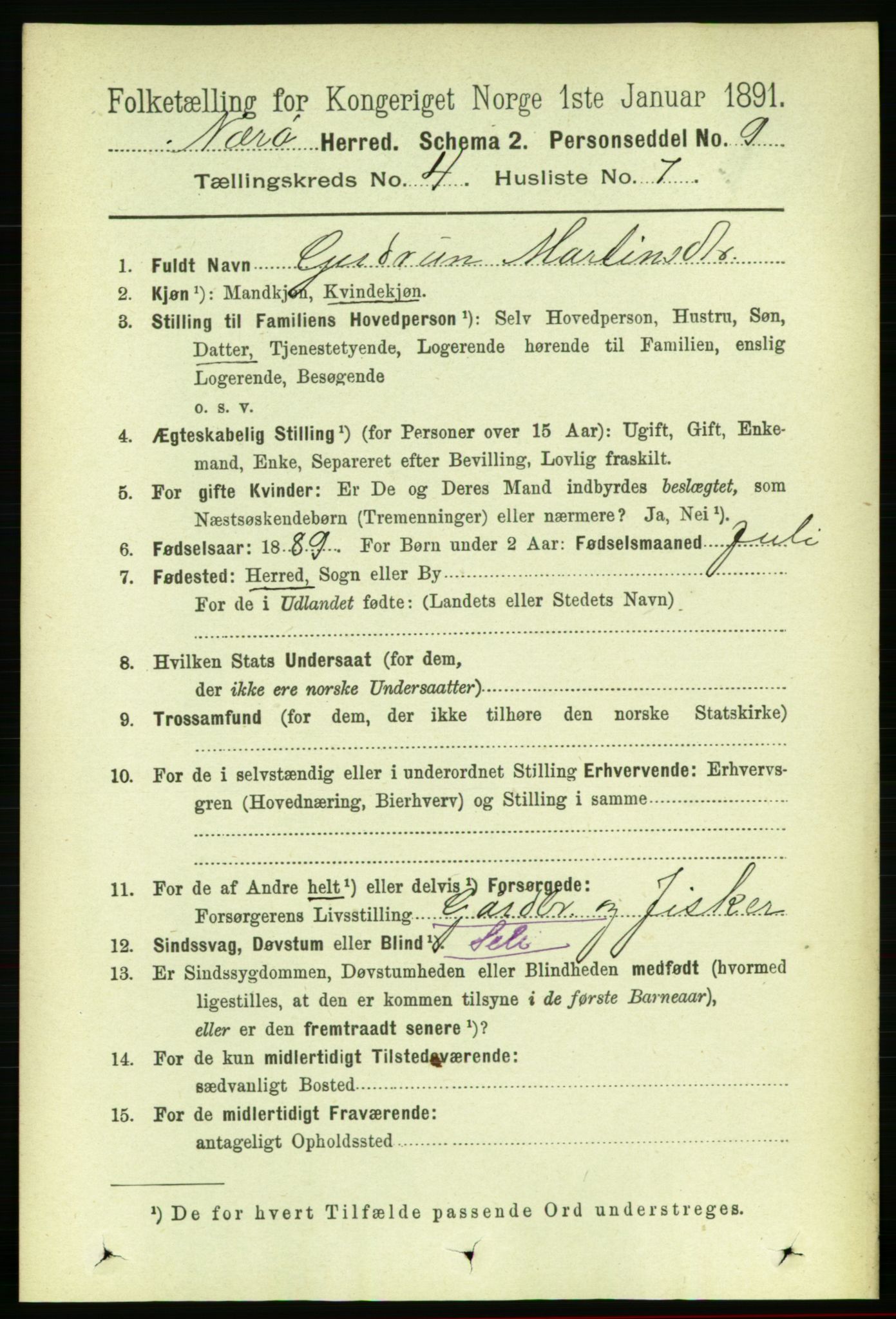 RA, 1891 census for 1751 Nærøy, 1891, p. 1919