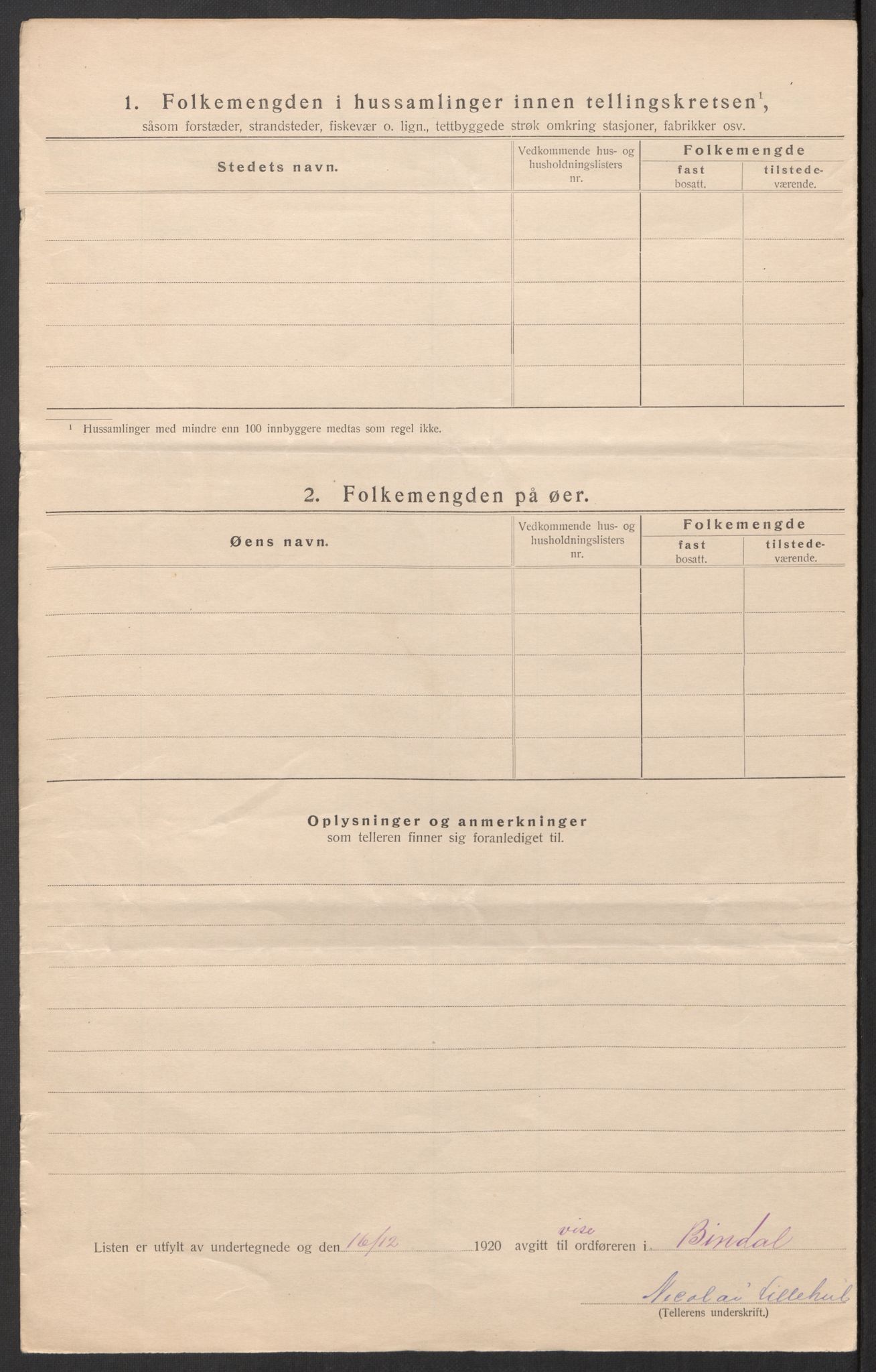 SAT, 1920 census for Bindal, 1920, p. 15