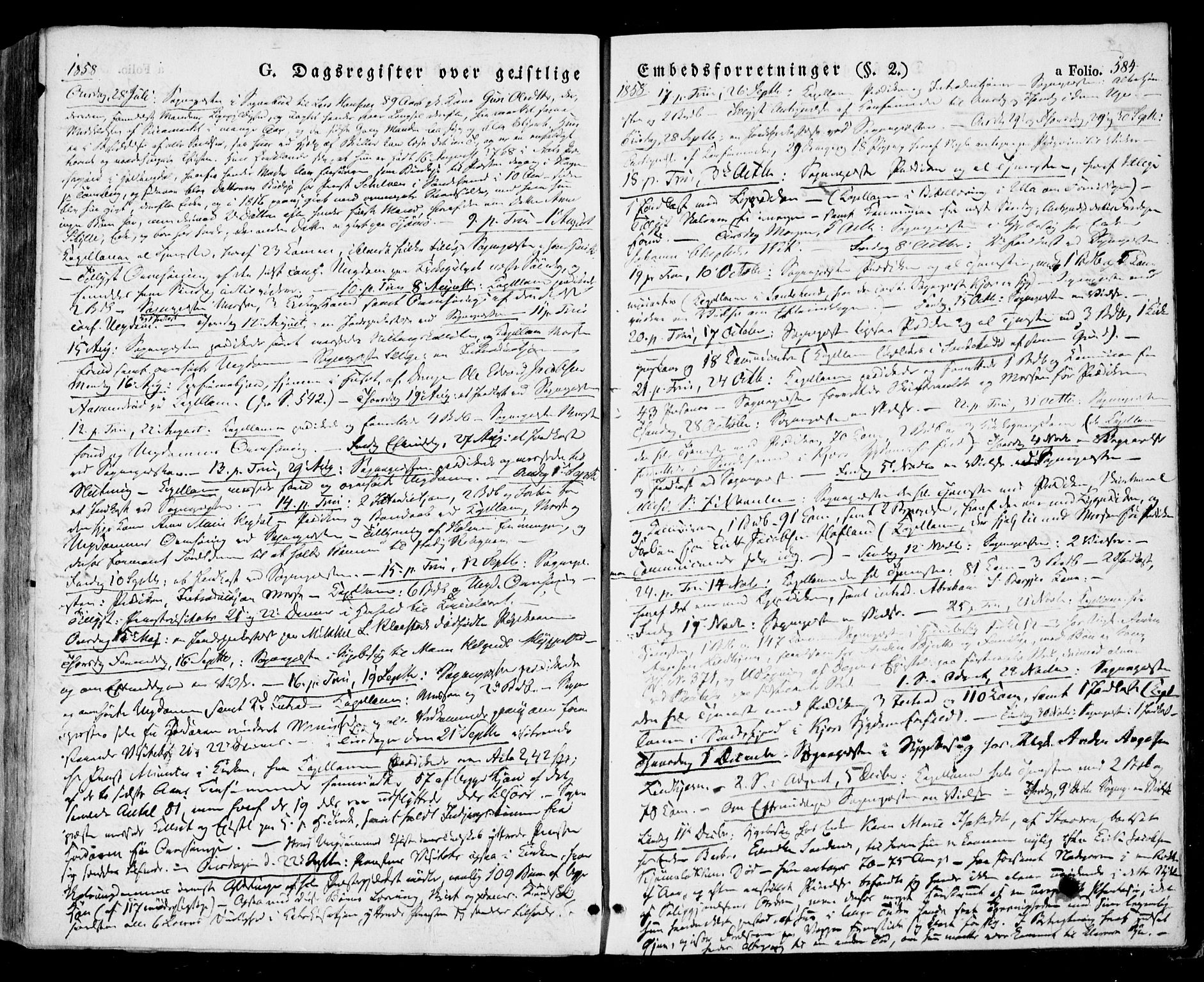 Tjølling kirkebøker, SAKO/A-60/F/Fa/L0006: Parish register (official) no. 6, 1835-1859, p. 584