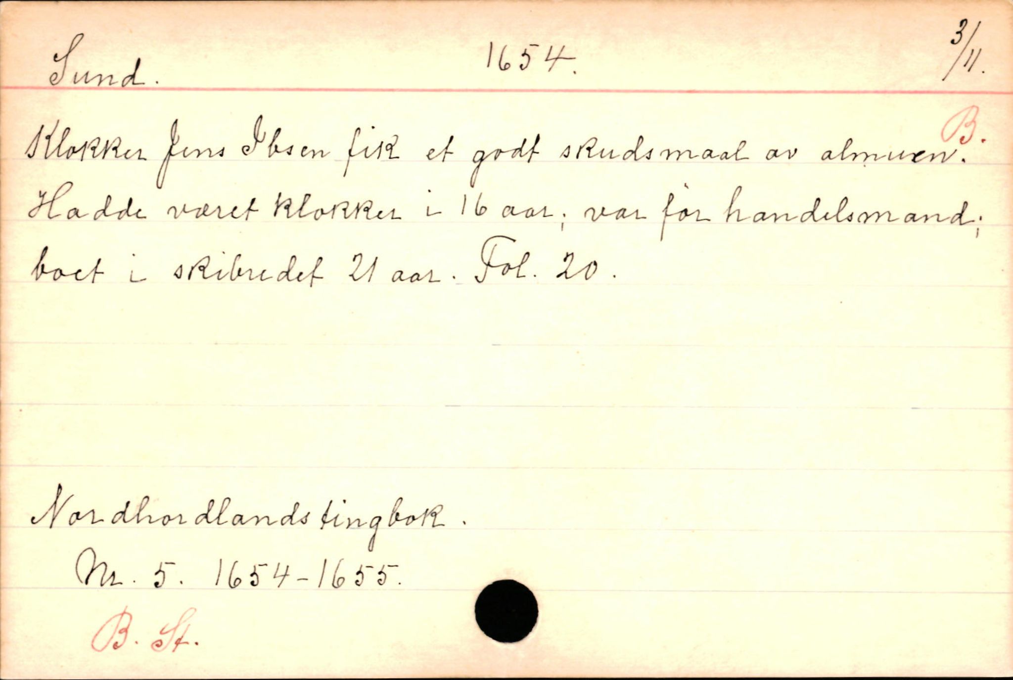 Haugen, Johannes - lærer, AV/SAB-SAB/PA-0036/01/L0001: Om klokkere og lærere, 1521-1904, p. 3038