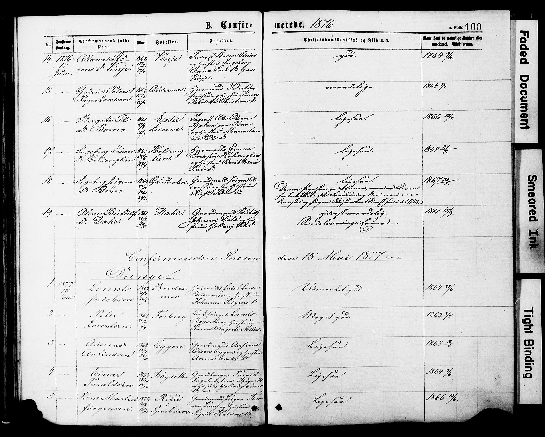 Ministerialprotokoller, klokkerbøker og fødselsregistre - Nord-Trøndelag, SAT/A-1458/749/L0473: Parish register (official) no. 749A07, 1873-1887, p. 100