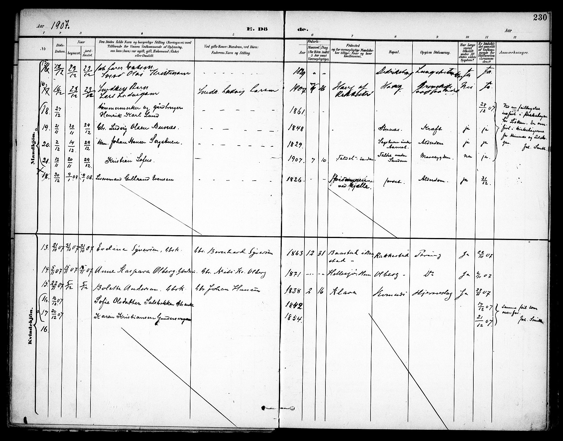 Høland prestekontor Kirkebøker, AV/SAO-A-10346a/F/Fa/L0015: Parish register (official) no. I 15, 1897-1912, p. 230