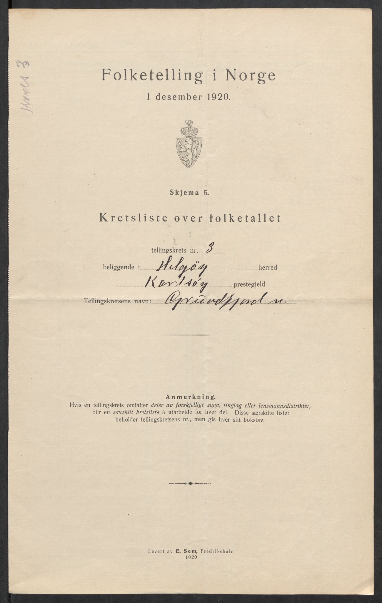 SATØ, 1920 census for Helgøy, 1920, p. 11