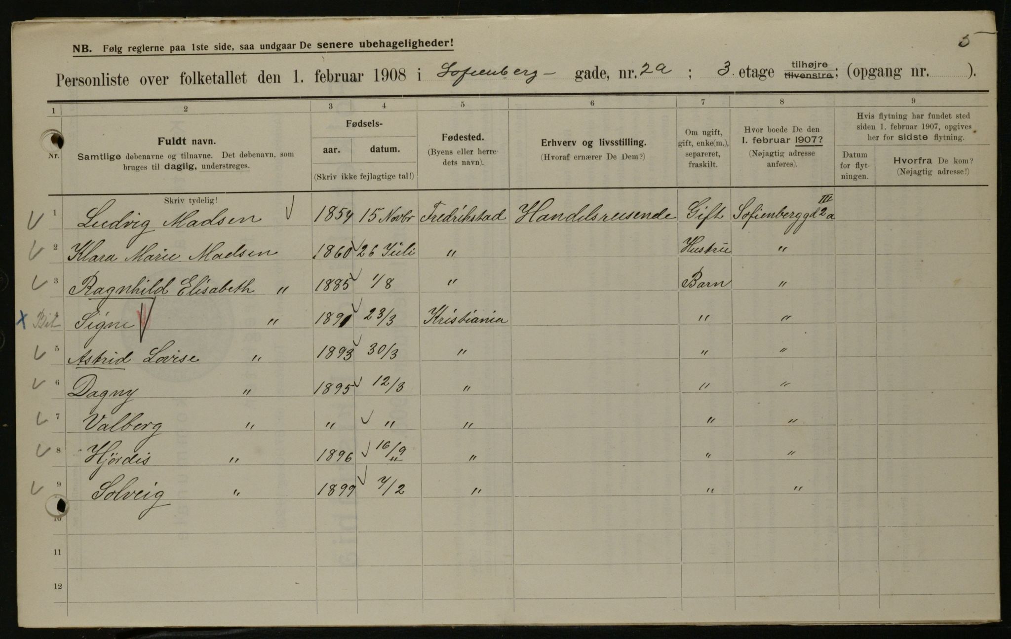 OBA, Municipal Census 1908 for Kristiania, 1908, p. 88293