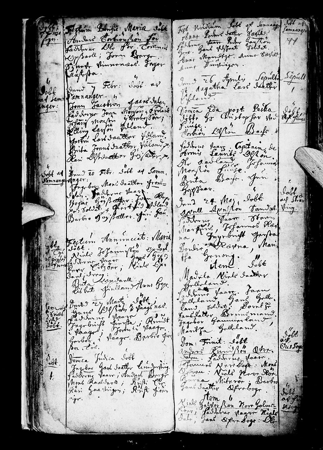 Os sokneprestembete, SAB/A-99929: Parish register (official) no. A 6, 1669-1719, p. 44