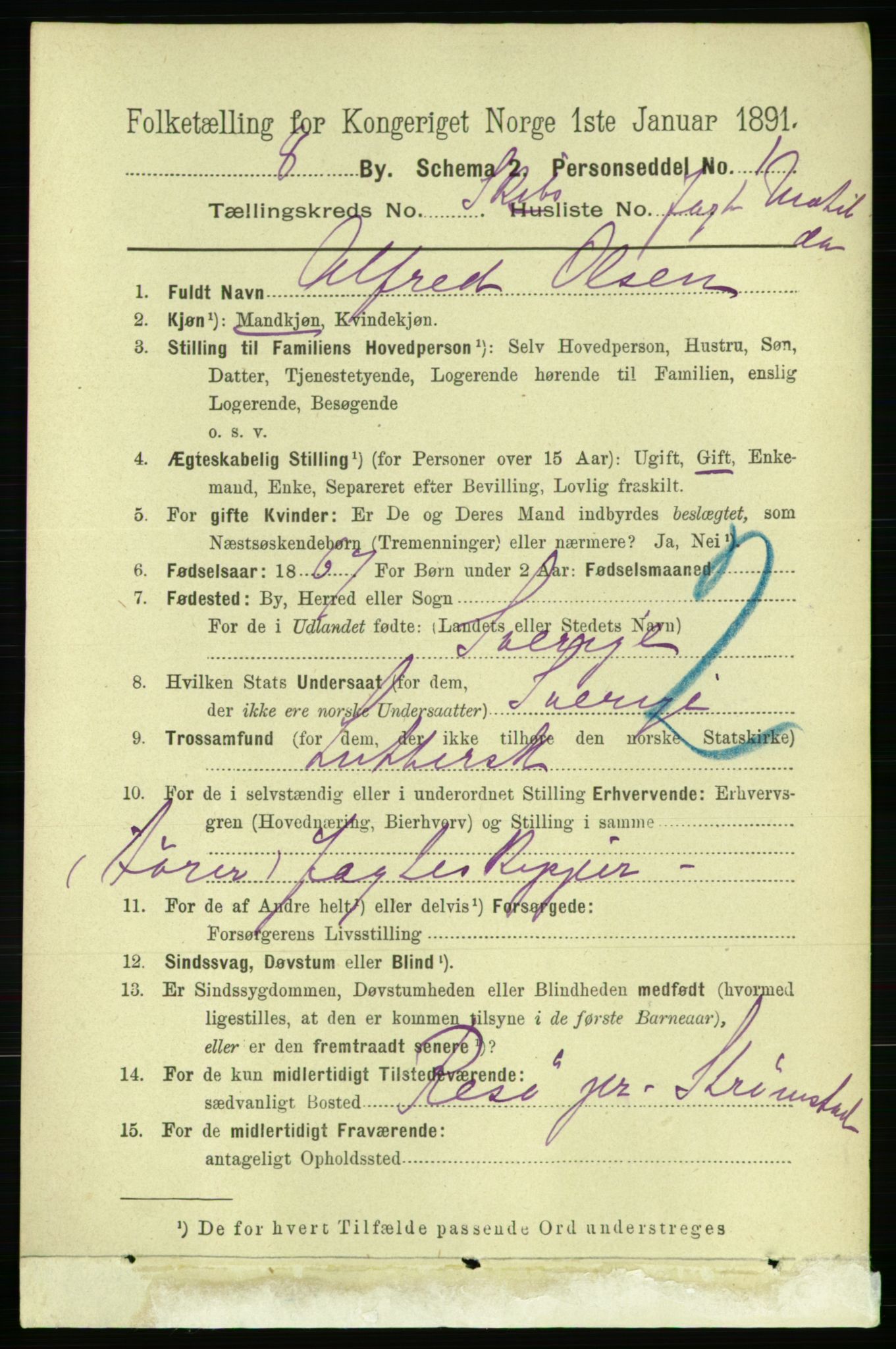 RA, 1891 census for 0203 Drøbak, 1891, p. 2918