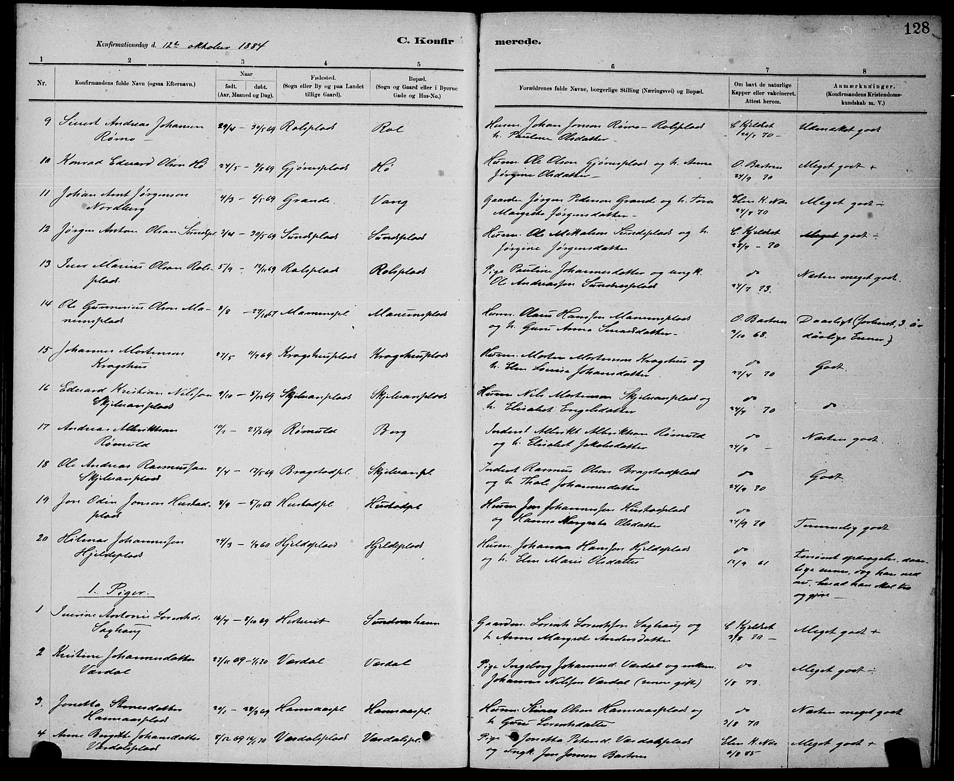 Ministerialprotokoller, klokkerbøker og fødselsregistre - Nord-Trøndelag, SAT/A-1458/730/L0301: Parish register (copy) no. 730C04, 1880-1897, p. 128