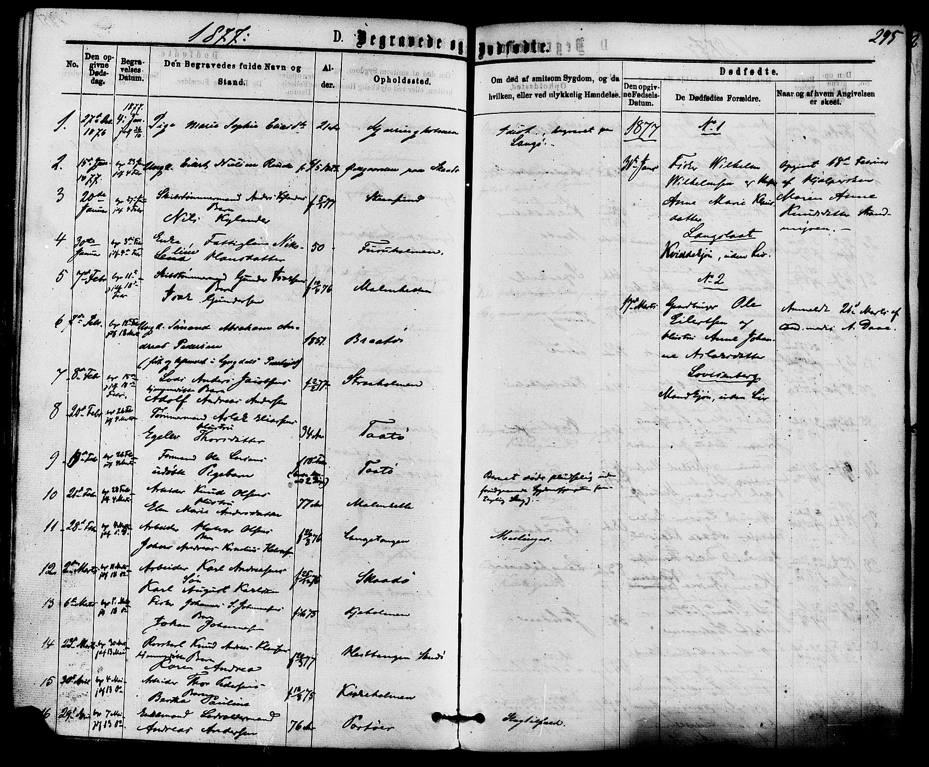 Skåtøy kirkebøker, AV/SAKO-A-304/F/Fa/L0001: Parish register (official) no. I 1, 1874-1883, p. 295