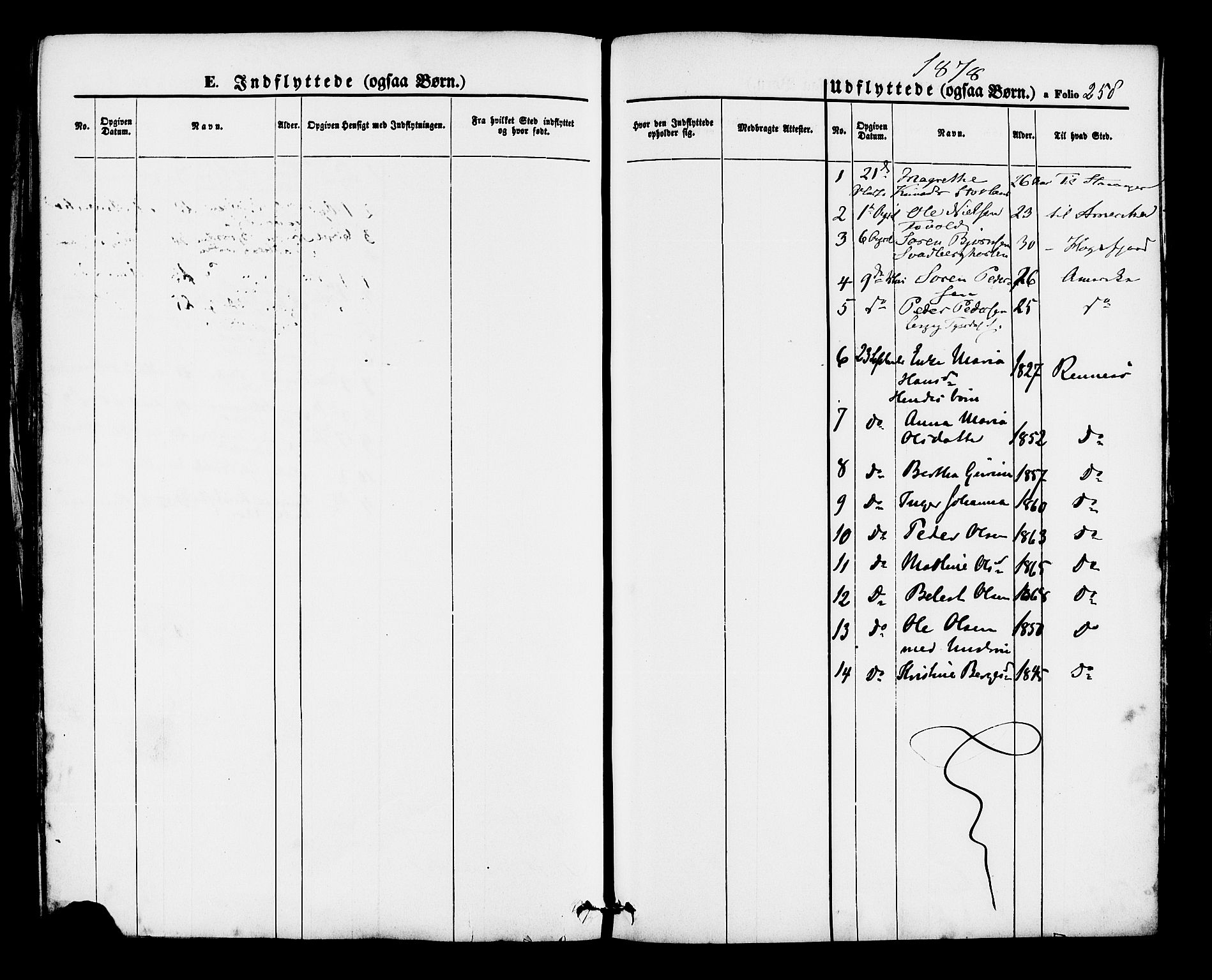 Hjelmeland sokneprestkontor, AV/SAST-A-101843/01/IV/L0012: Parish register (official) no. A 12, 1862-1886, p. 258