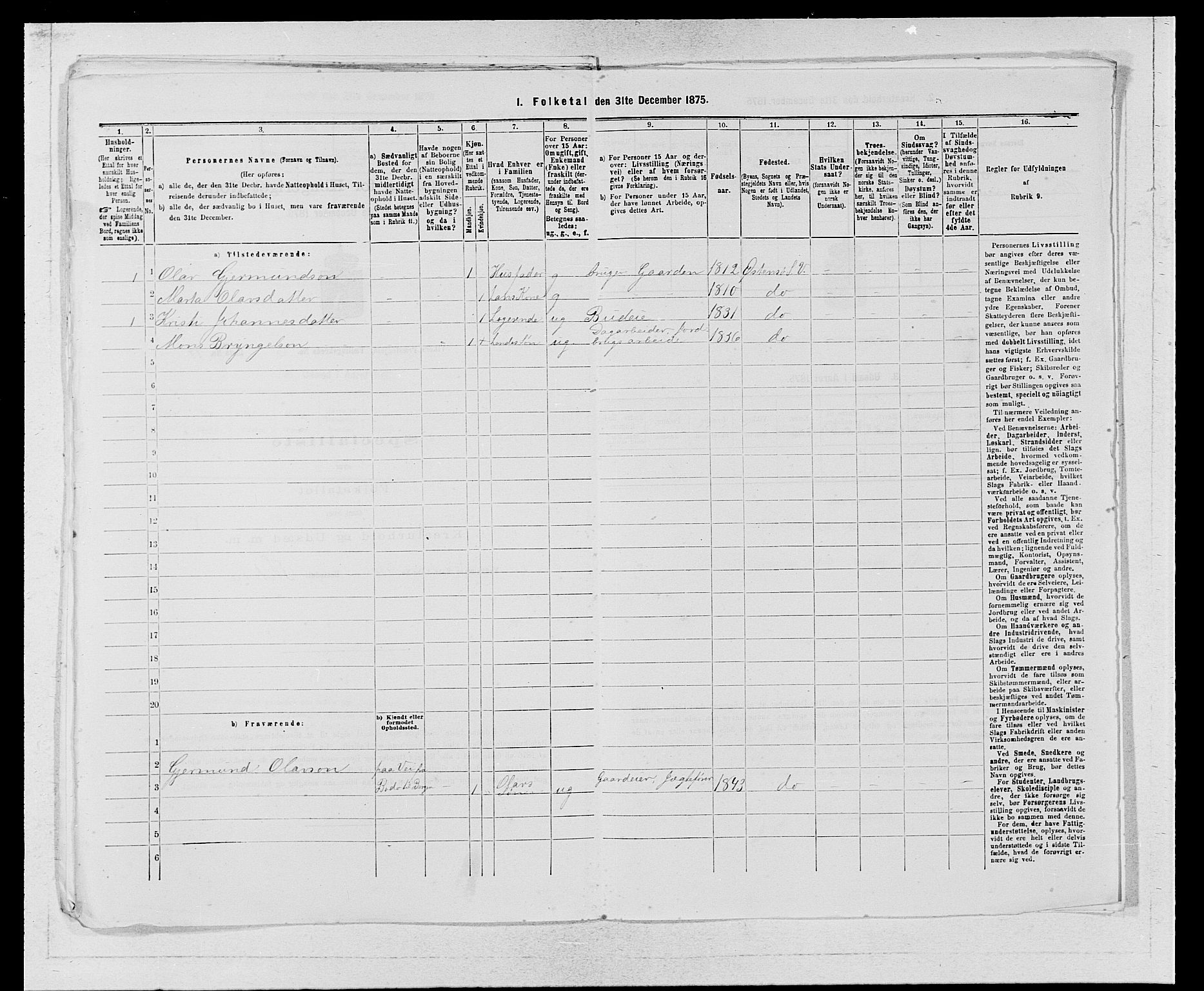 SAB, 1875 census for 1238P Vikør, 1875, p. 865