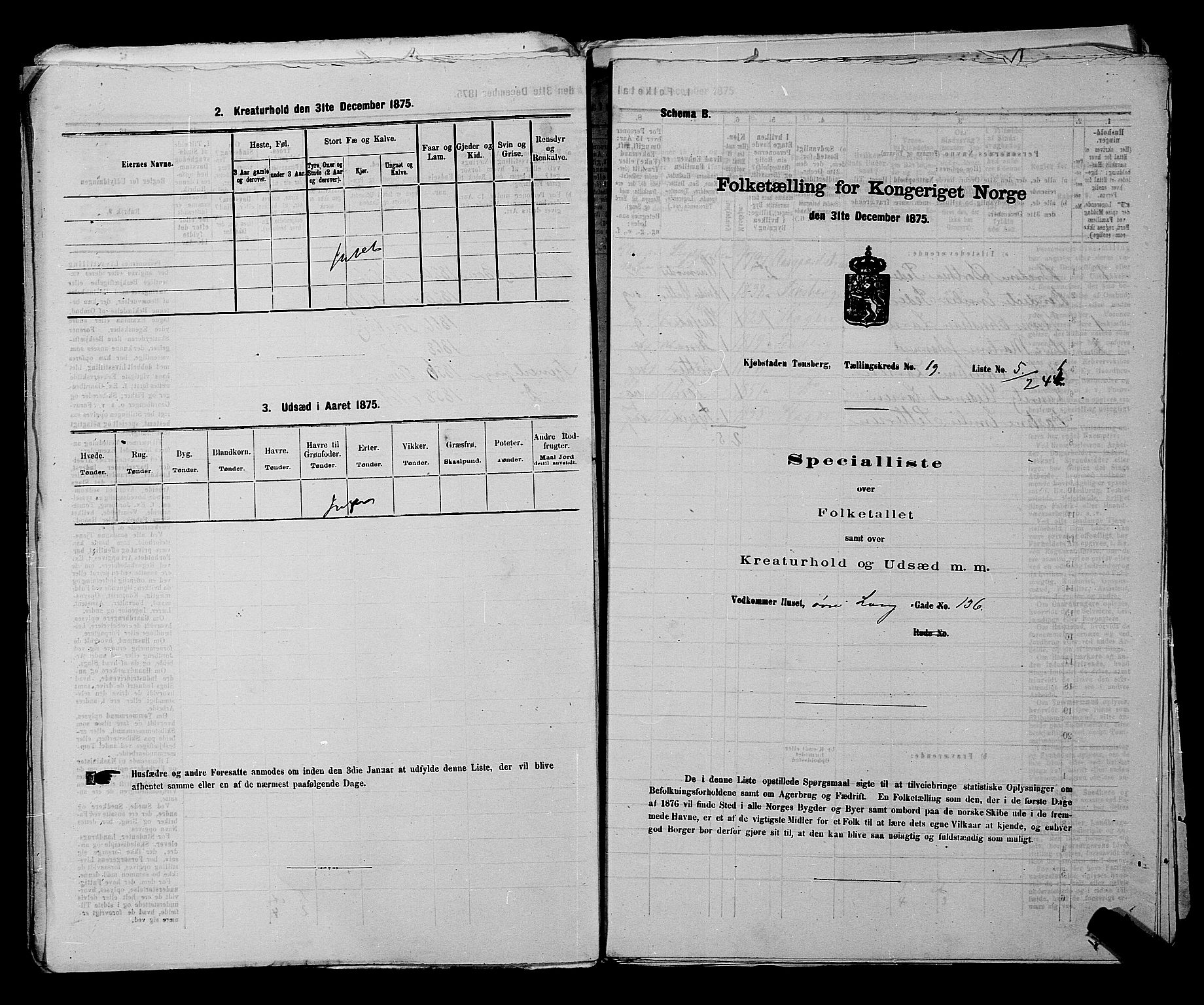 SAKO, 1875 census for 0705P Tønsberg, 1875, p. 603