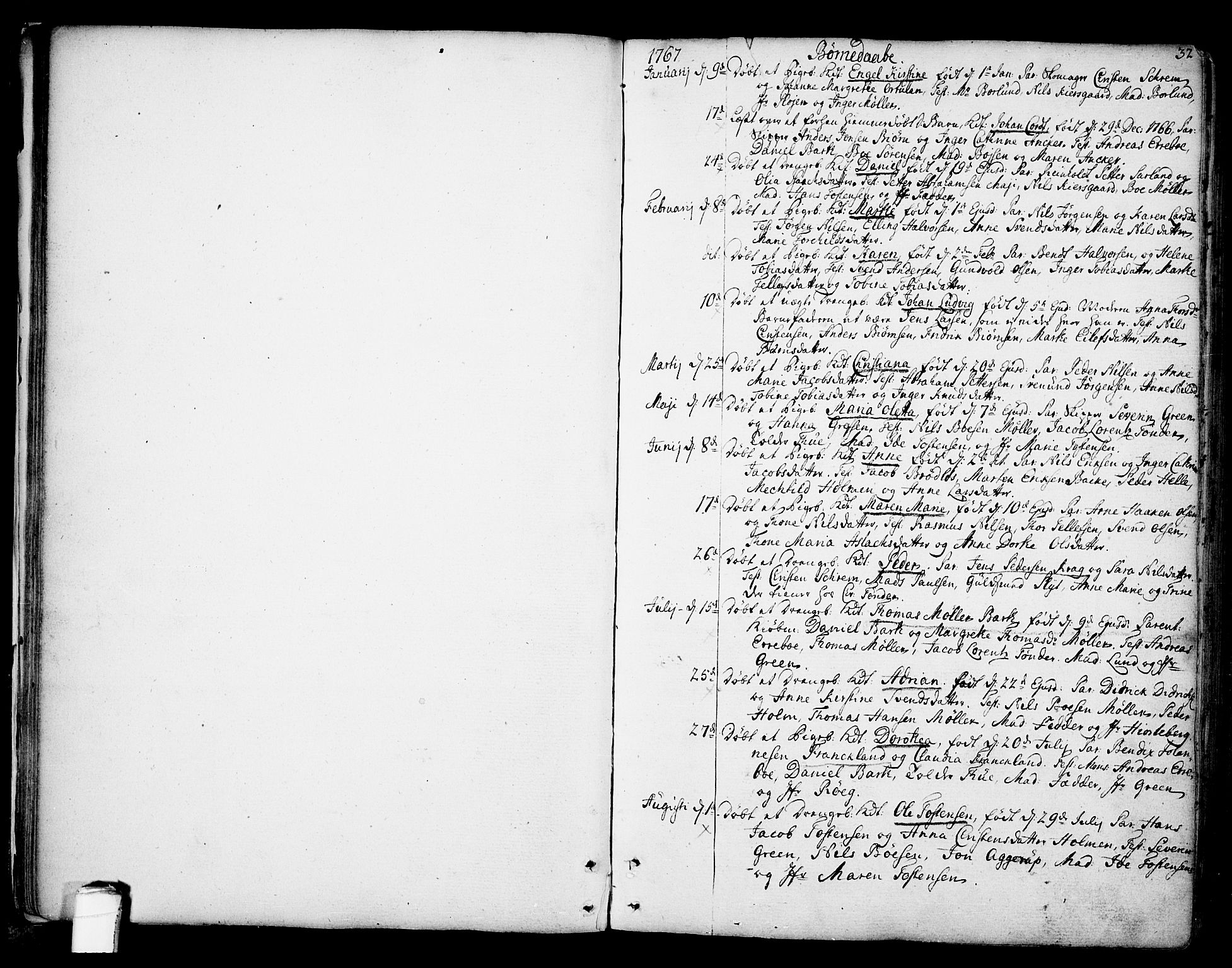 Kragerø kirkebøker, AV/SAKO-A-278/F/Fa/L0002: Parish register (official) no. 2, 1767-1802, p. 32