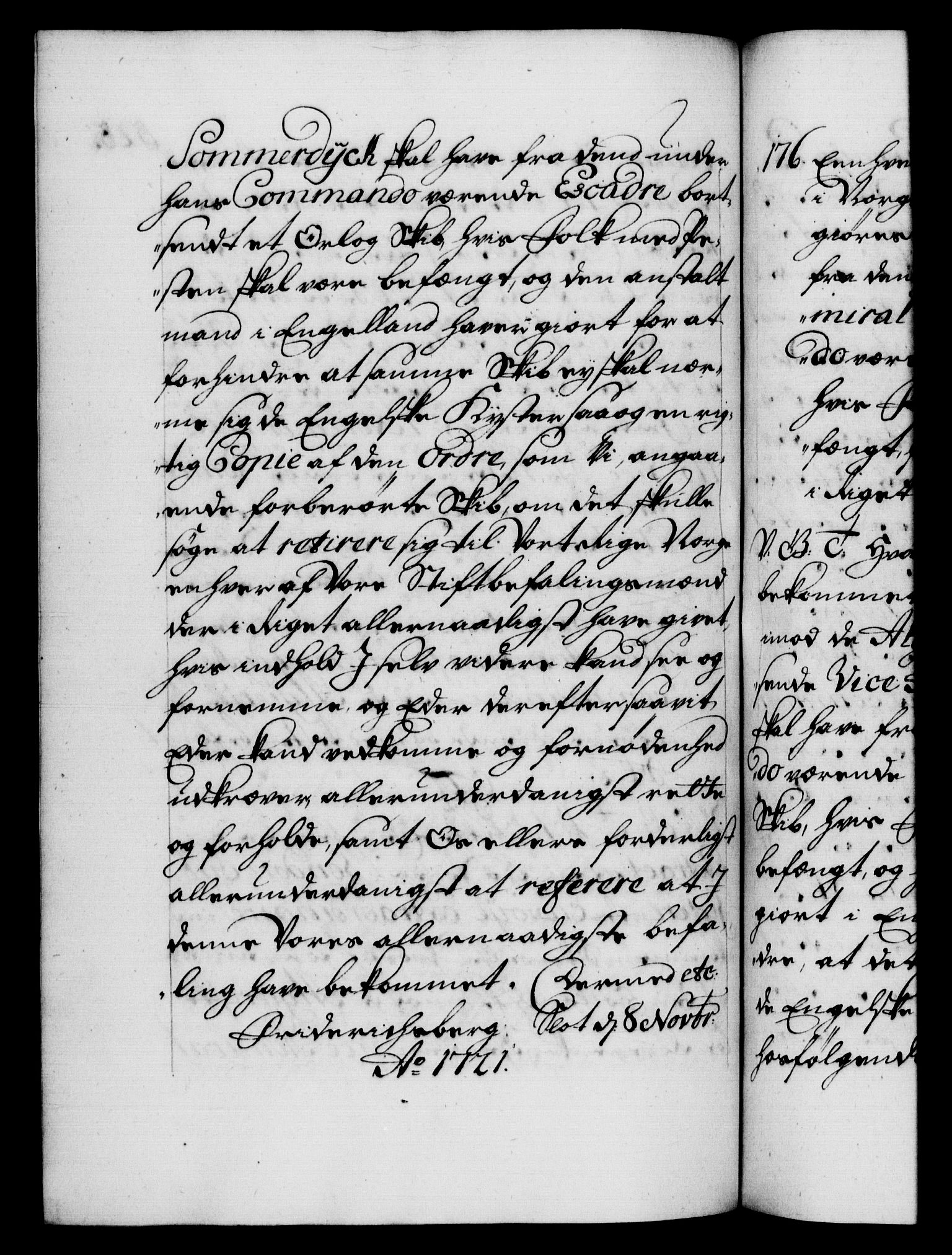 Danske Kanselli 1572-1799, AV/RA-EA-3023/F/Fc/Fca/Fcab/L0021: Norske tegnelser, 1719-1721, p. 525b