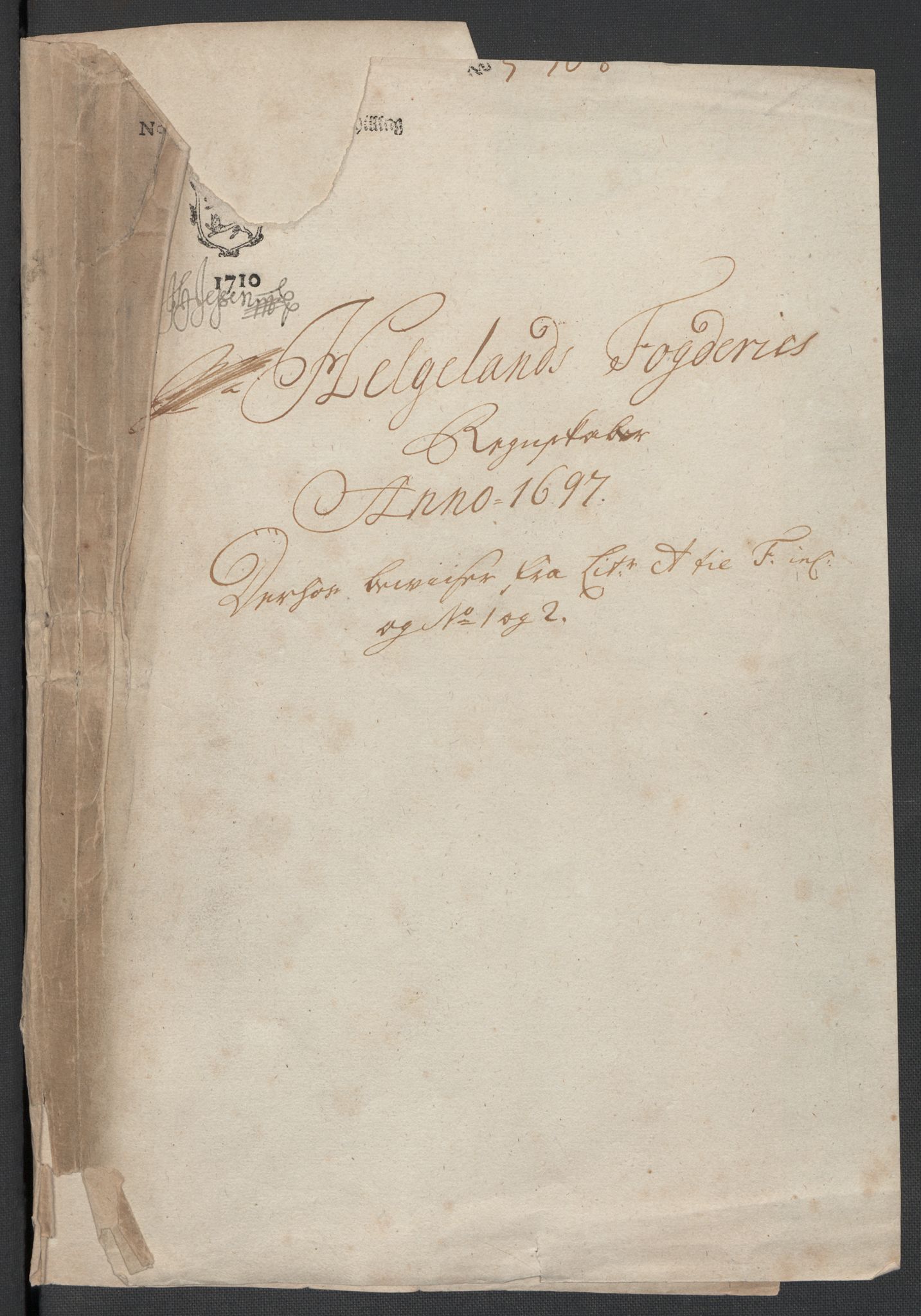 Rentekammeret inntil 1814, Reviderte regnskaper, Fogderegnskap, AV/RA-EA-4092/R65/L4506: Fogderegnskap Helgeland, 1697-1698, p. 9