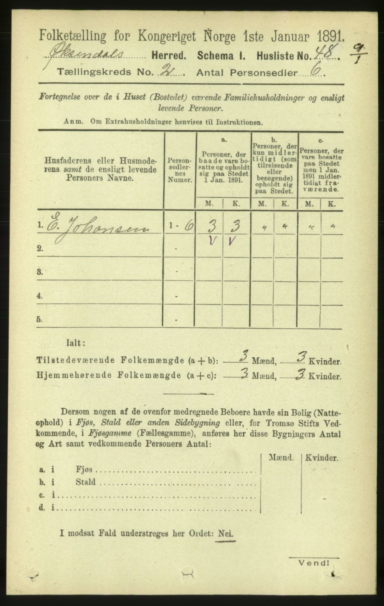 RA, 1891 census for 1561 Øksendal, 1891, p. 261