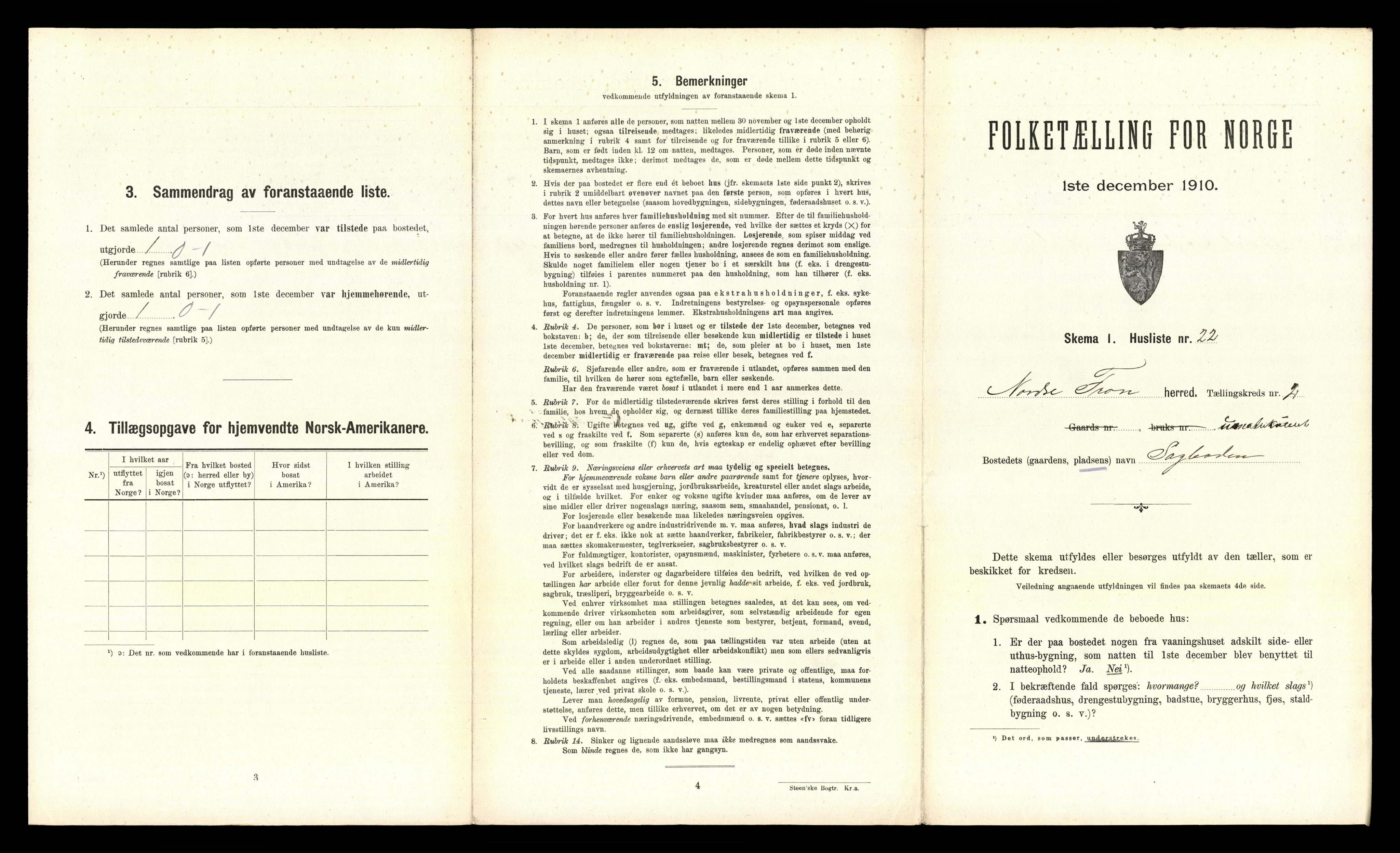 RA, 1910 census for Nord-Fron, 1910, p. 240