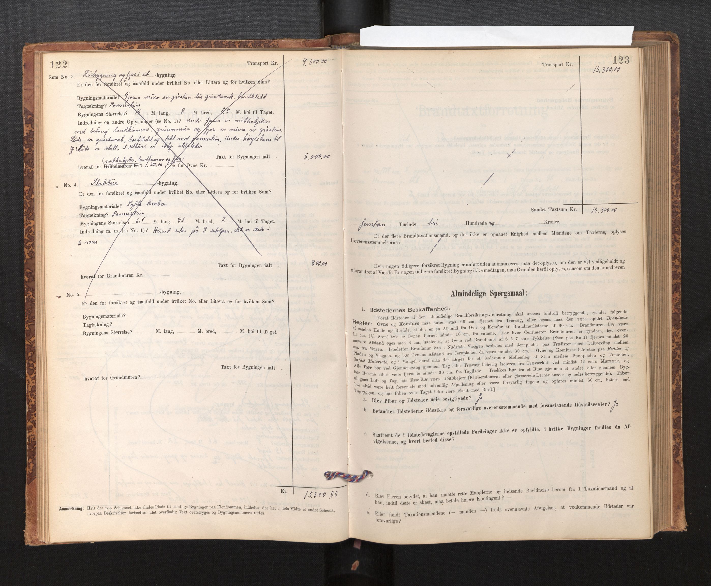 Lensmannen i Vik, AV/SAB-A-30301/0012/L0006: Branntakstprotokoll, skjematakst, 1896-1949, p. 122-123